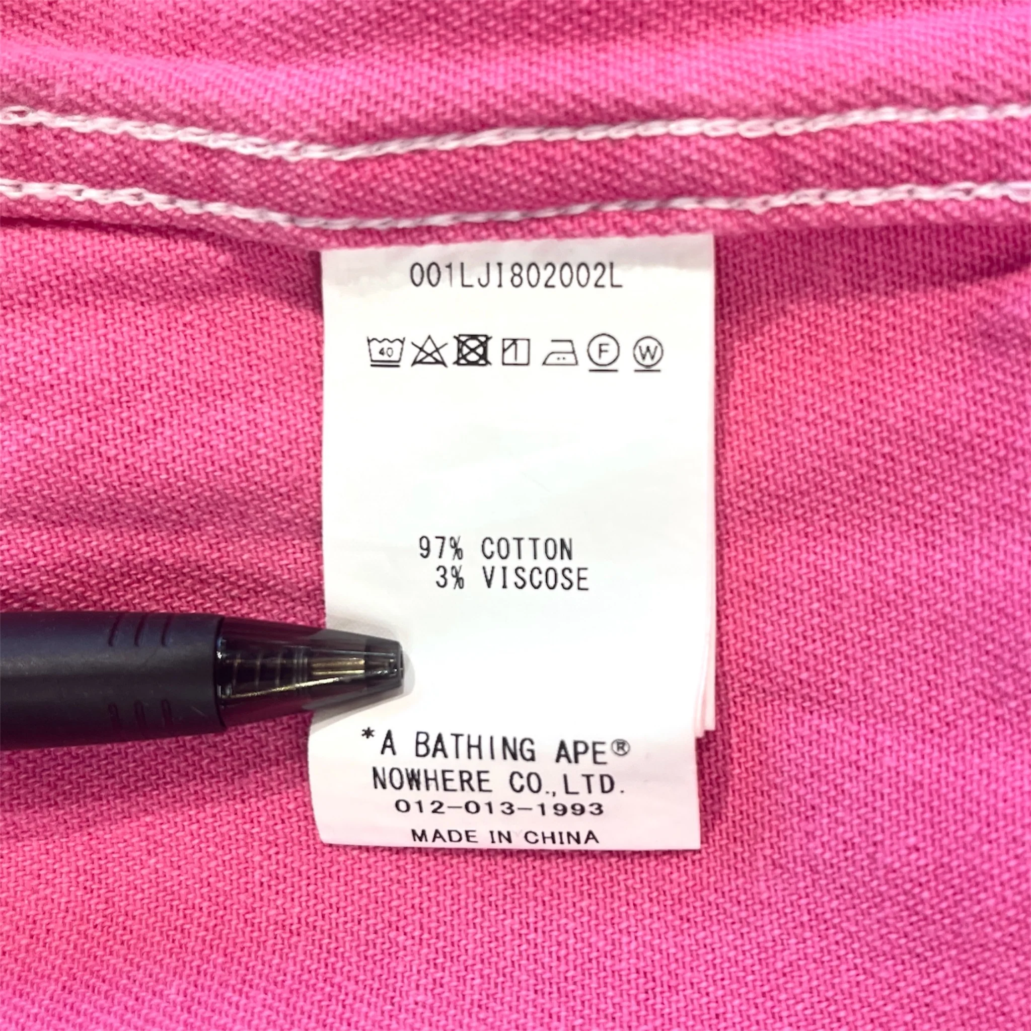 BAPE/Denim Jkt/Pink/Cotton/001LJI802002L