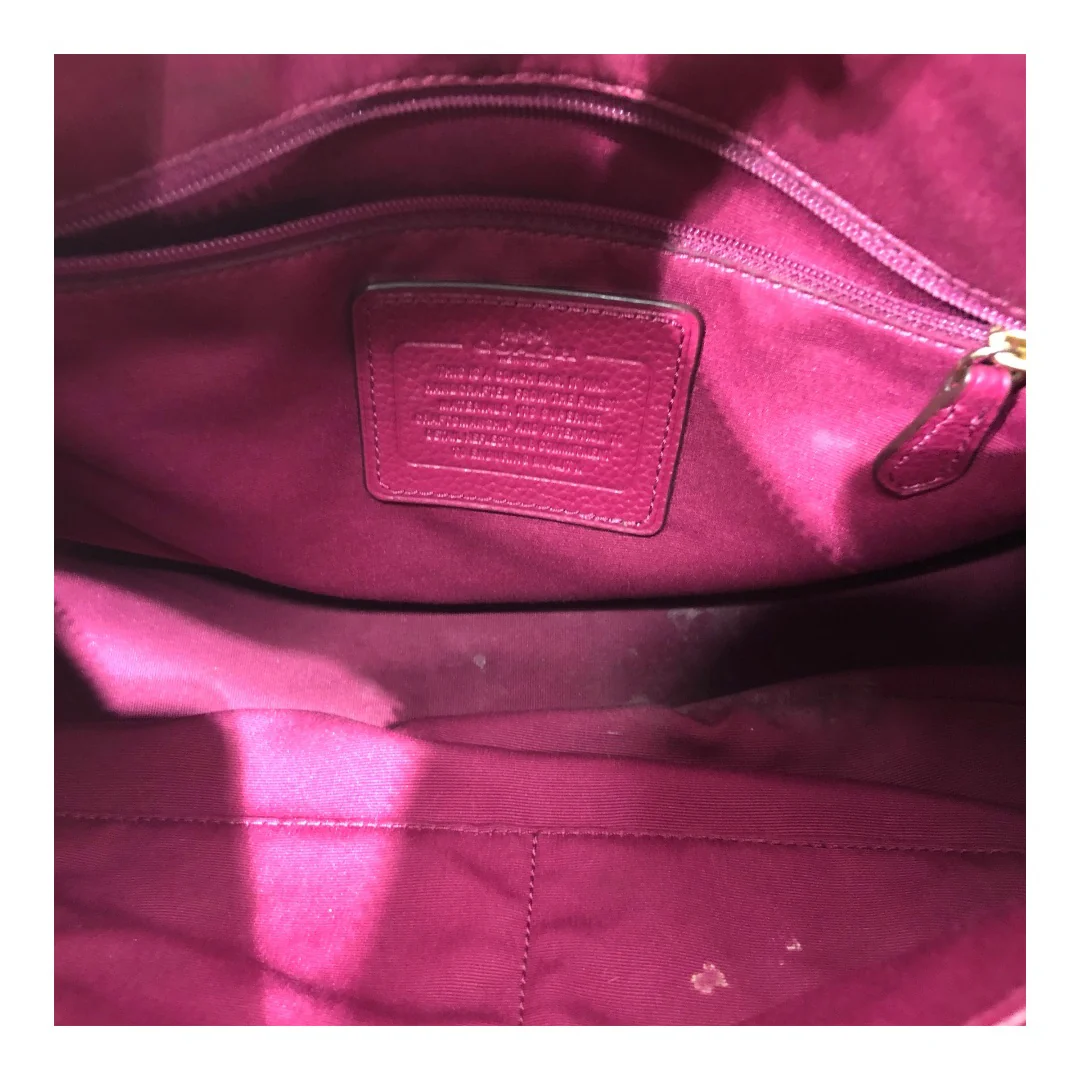 COACH/Bag/Leather/PNK/BIG DARK PINK POUCH BAG