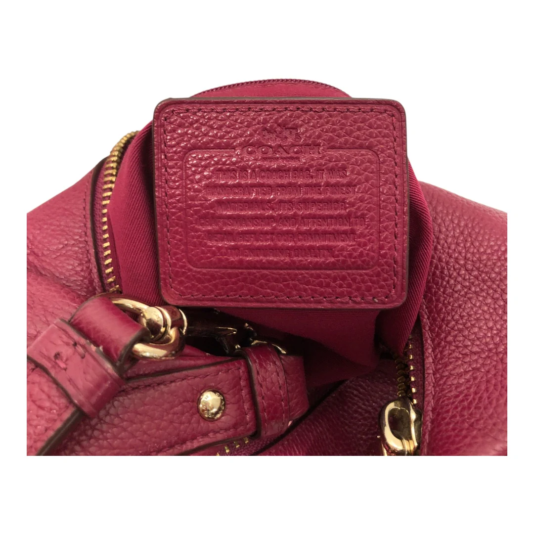 COACH/Bag/Leather/PNK/BIG DARK PINK POUCH BAG