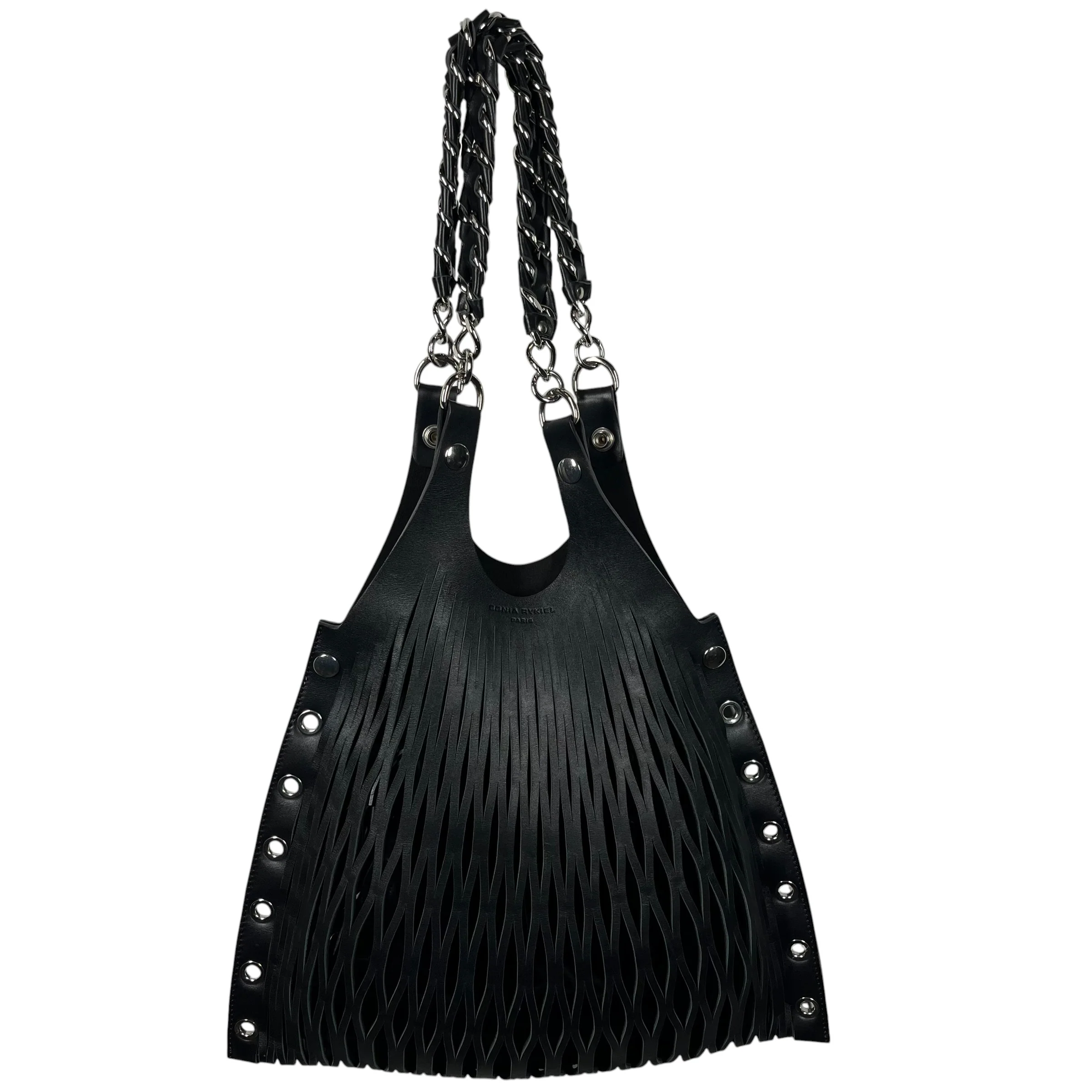 SONIA RYKIEL/Hand Bag/Leather/BLK/LE BATARD LASER CUT