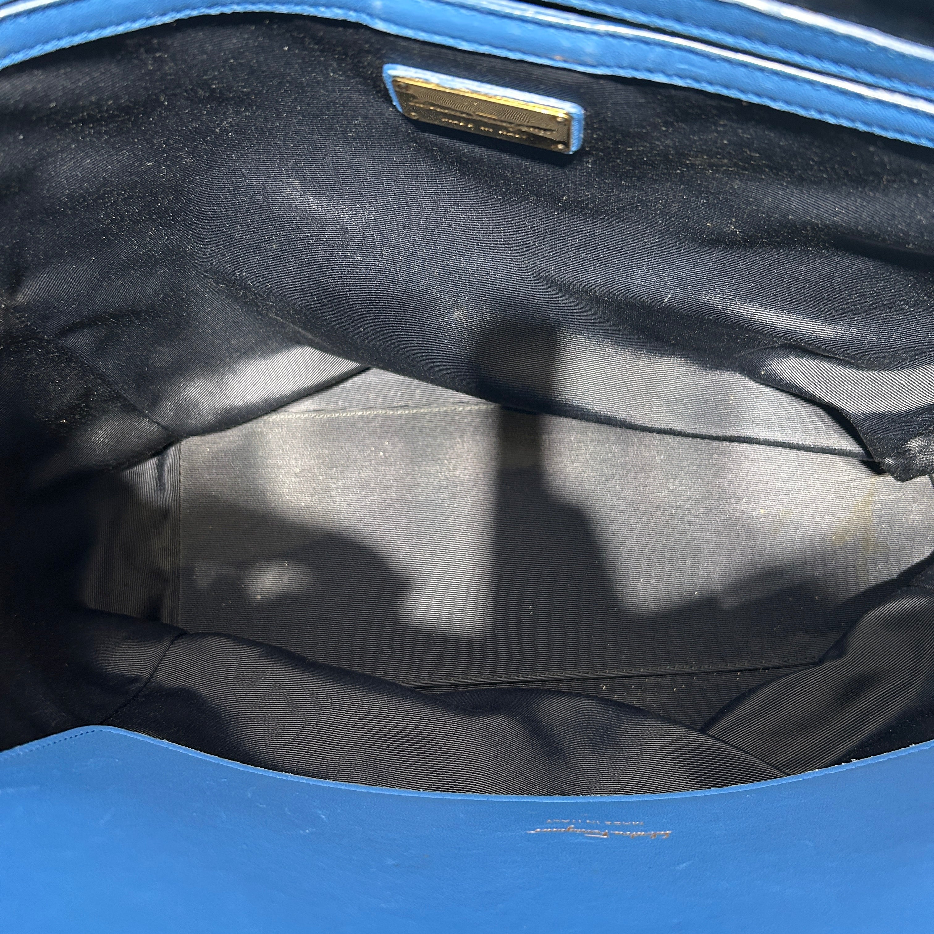 Salvatore Ferragamo/Tote Bag/All Over Print/Leather/BLU/Ferragamo All Over Letters
