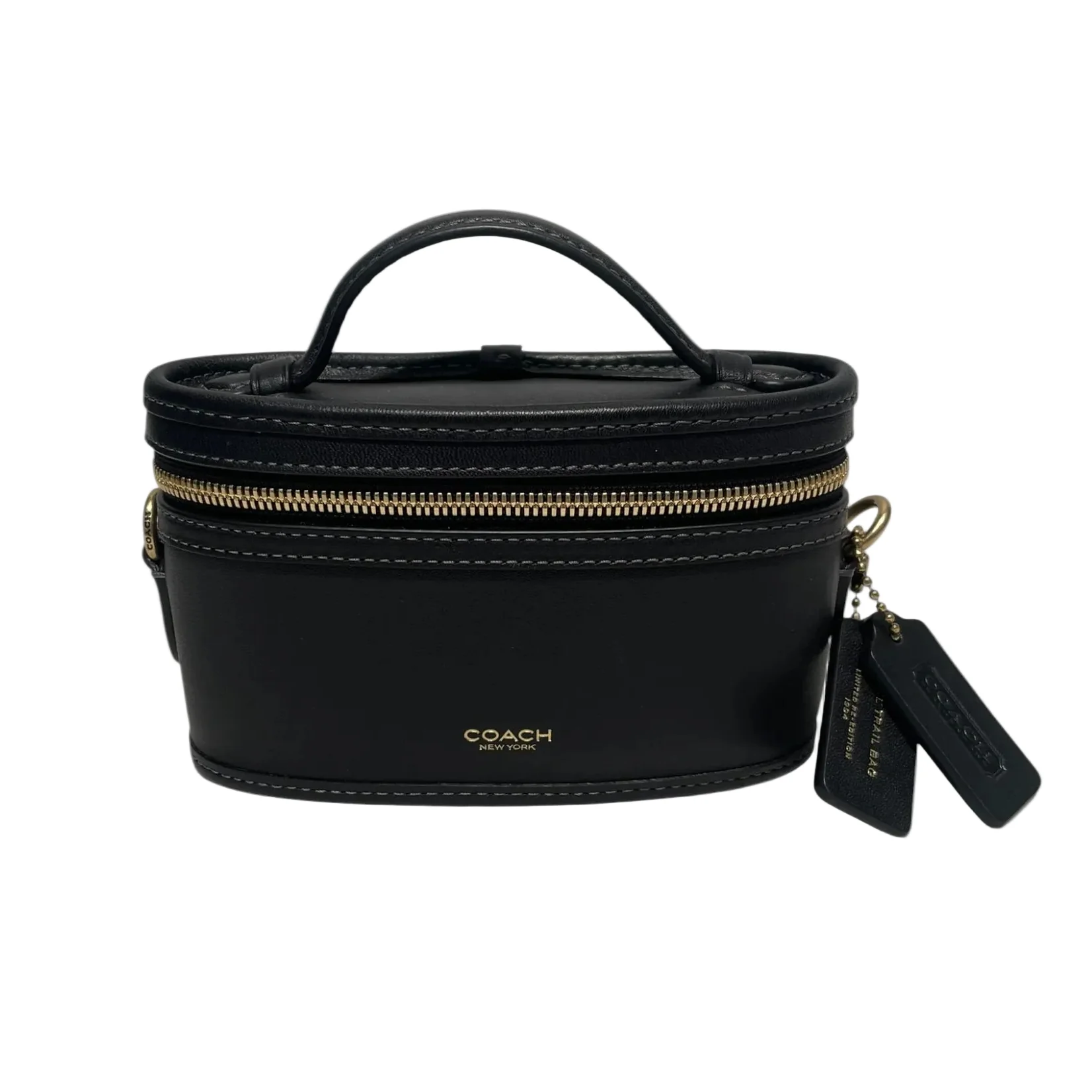 COACH/Pouch/Leather/BLK/Small Cross Body Trail Bag