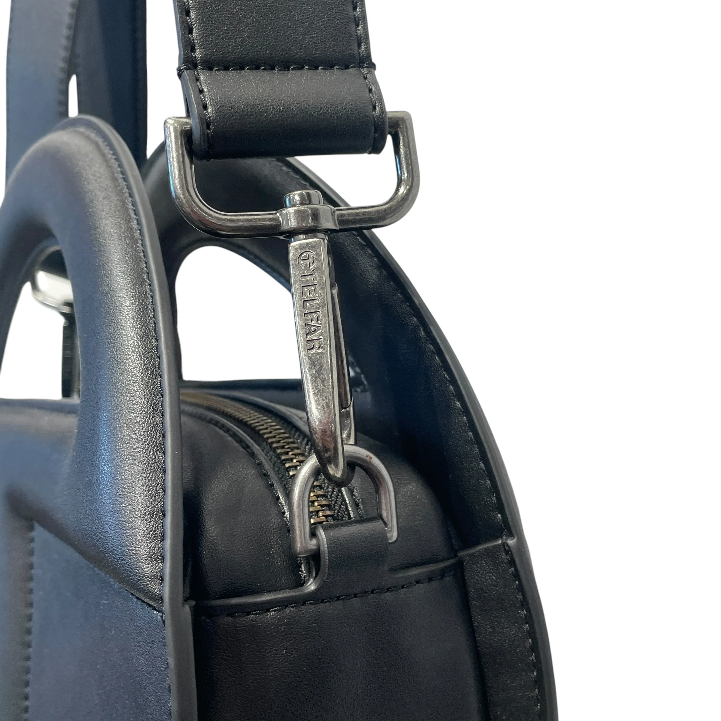 Telfar/Cross Body Bag/Faux Leather/BLK/CIRCLE BAG DOUBLE SIDED LOGO