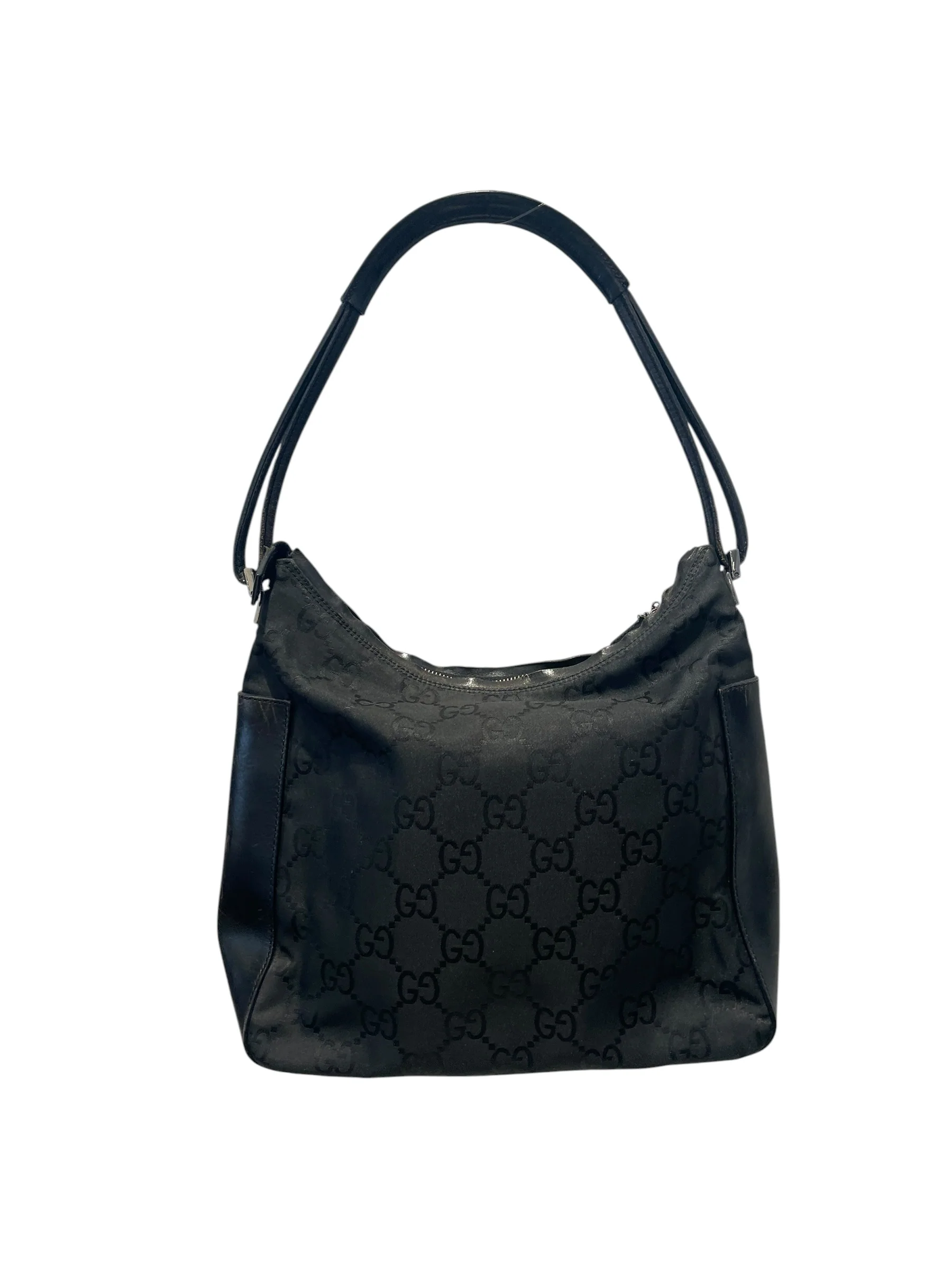 GUCCI/Hand Bag/Monogram/Nylon/BLK/Vntage GG Monogram