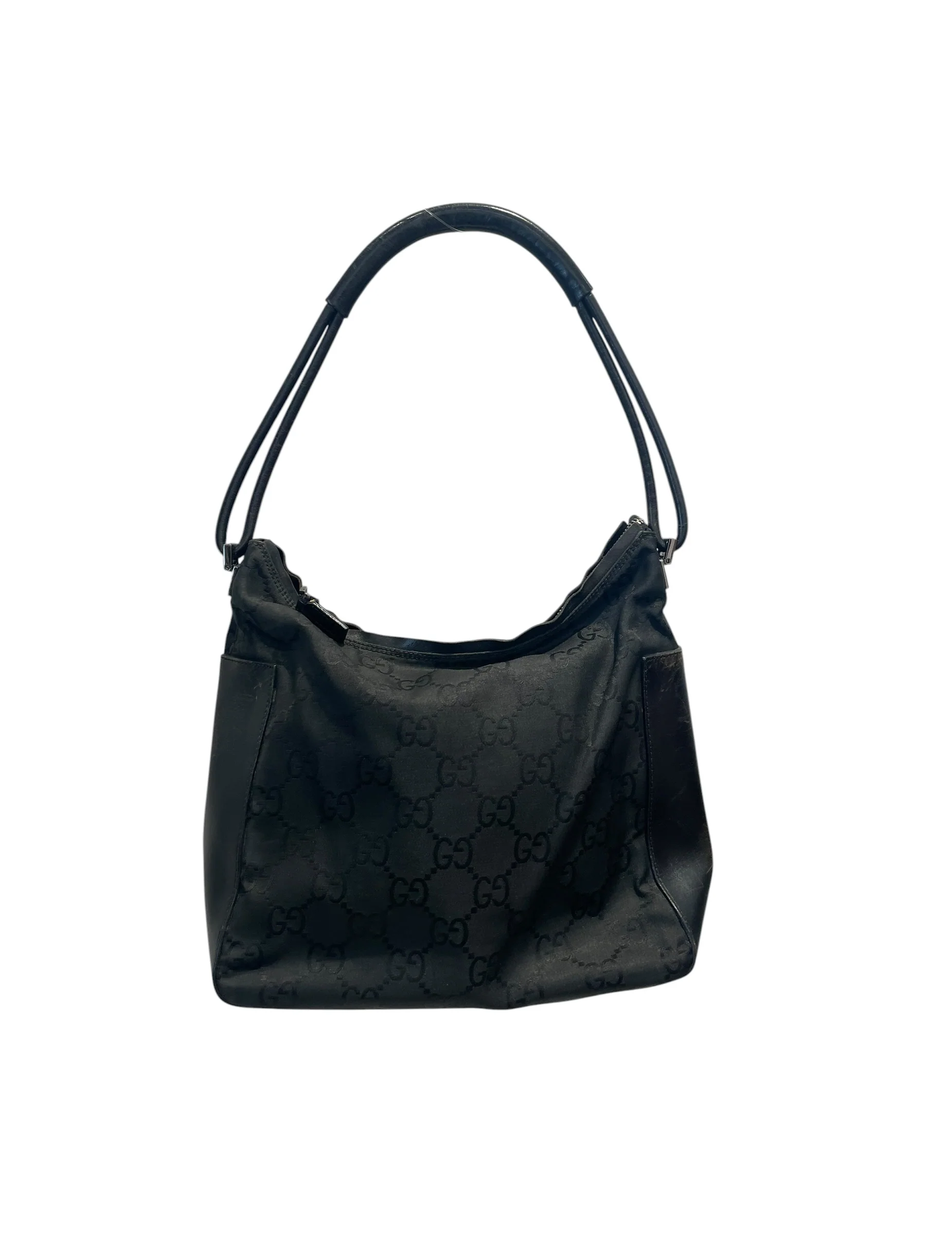 GUCCI/Hand Bag/Monogram/Nylon/BLK/Vntage GG Monogram