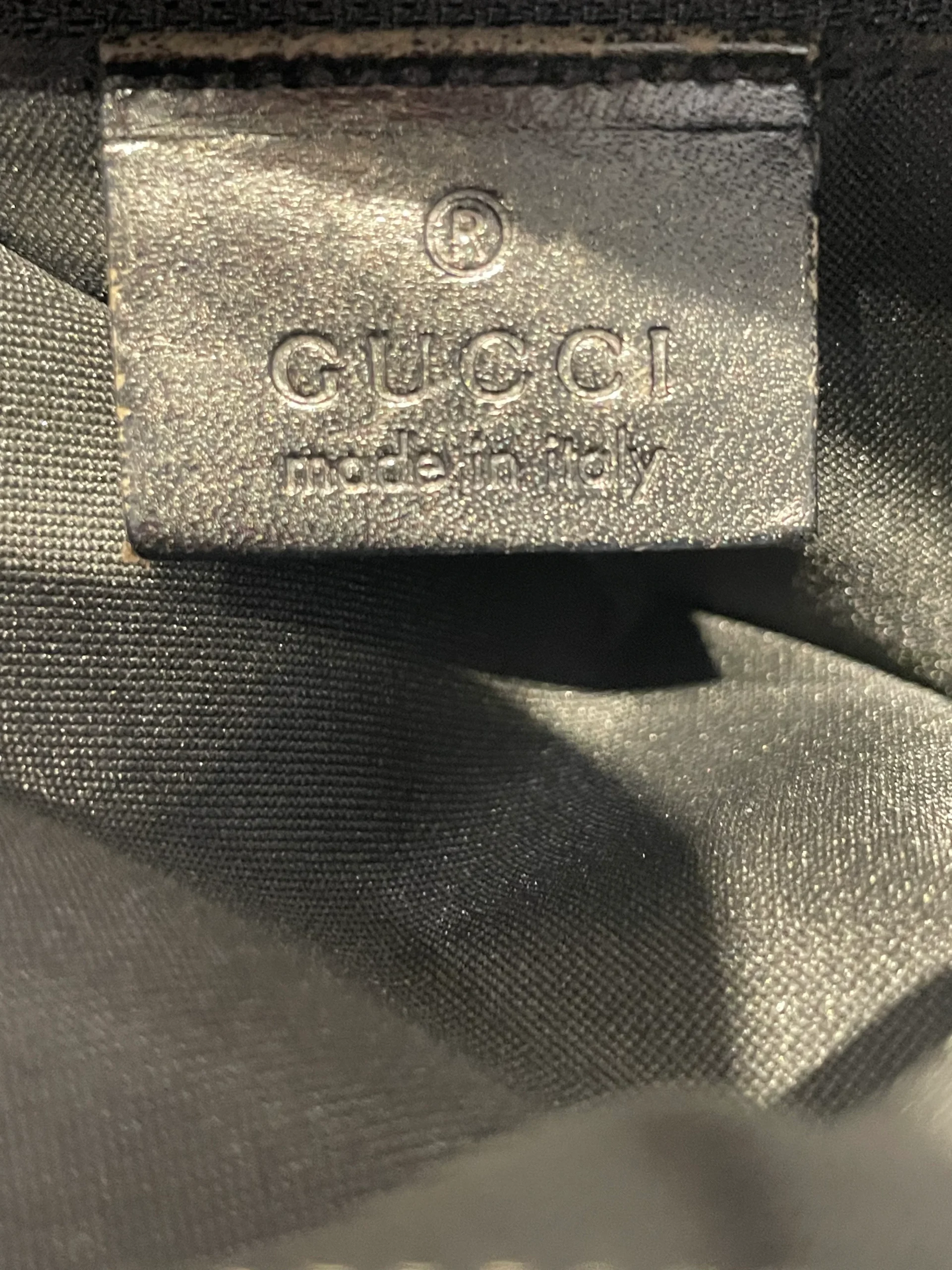 GUCCI/Hand Bag/Monogram/Nylon/BLK/Vntage GG Monogram