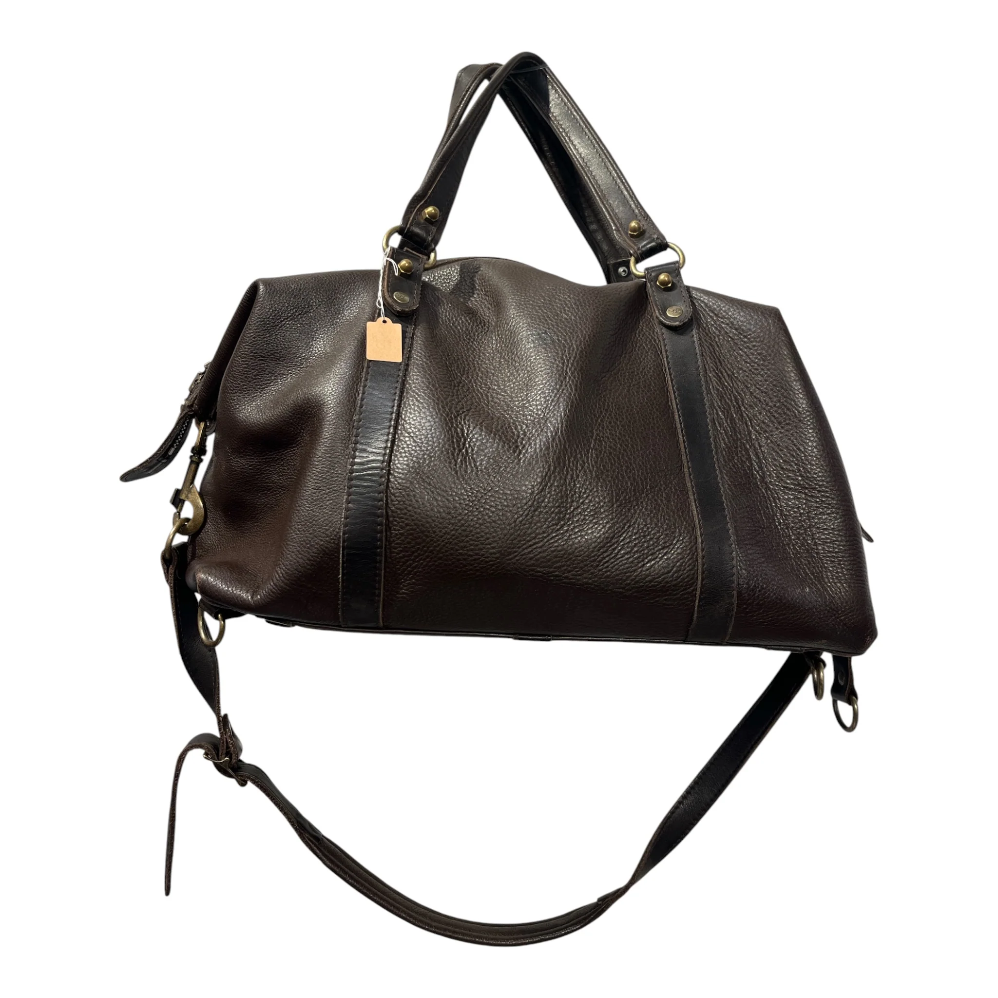 RODD&GUNN/Bag/Leather/BRW/DUFFLE BAG, PLAID INTERIOR