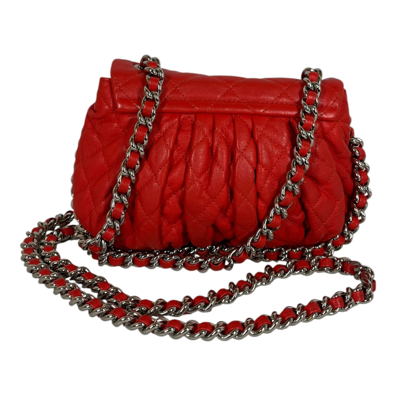 CHANEL/Bag/Leather/RED/CHAIN AROUND FLAP