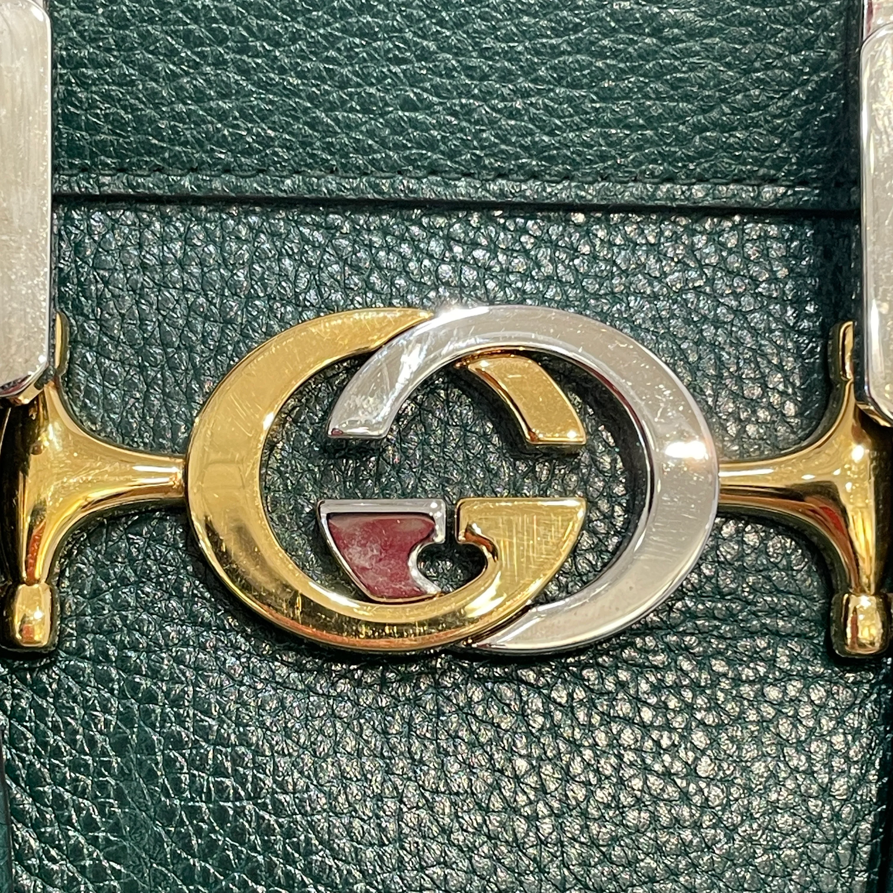 GUCCI/Cross Body Bag/Leather/GRN/Horsebit Zumi Top