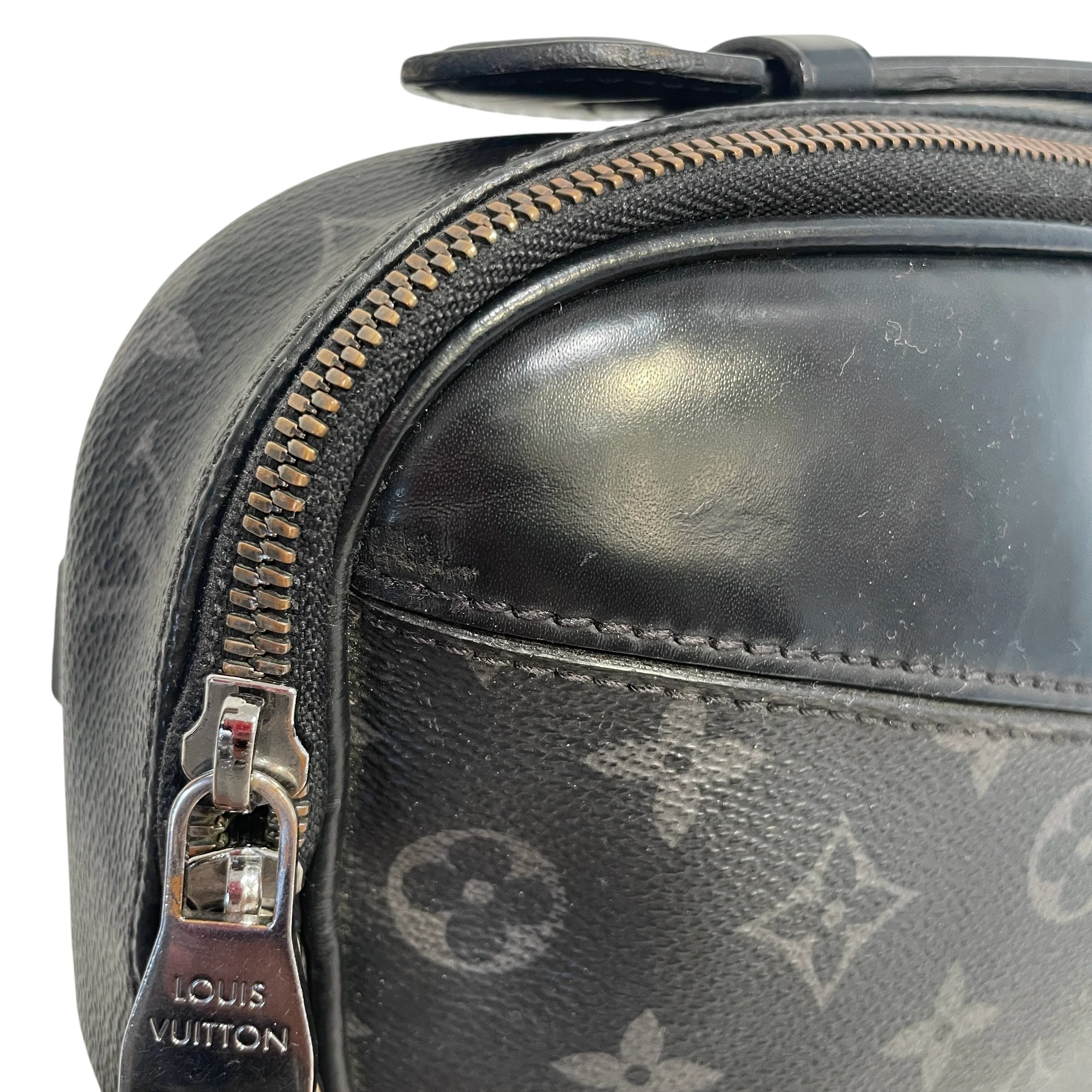 LOUIS VUITTON/Cross Body Bag/Monogram/Leather/BLK/Eclipse Explorer Bum Bag