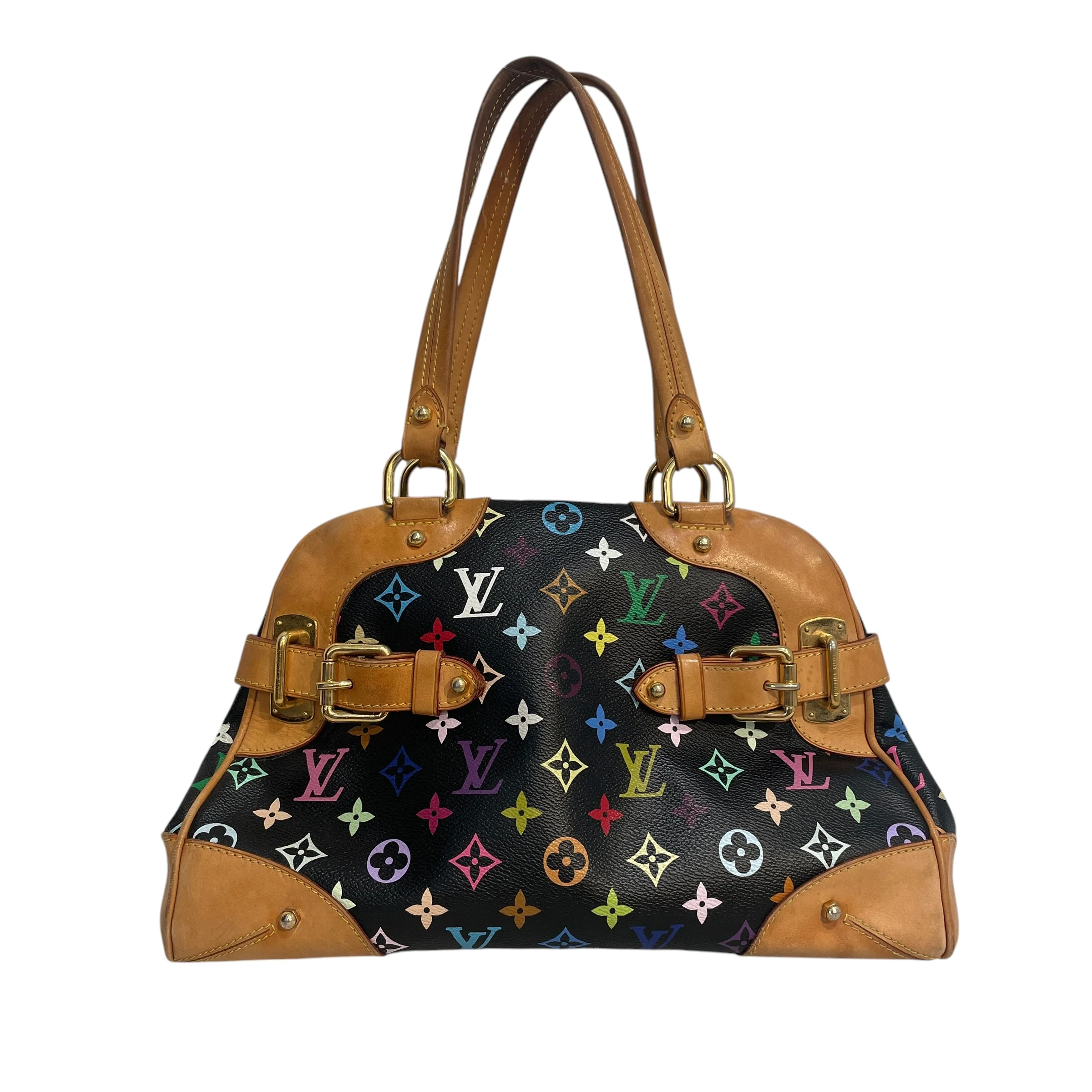 LOUIS VUITTON/Hand Bag/Monogram/Leather/BLK/Claudia Multicolor
