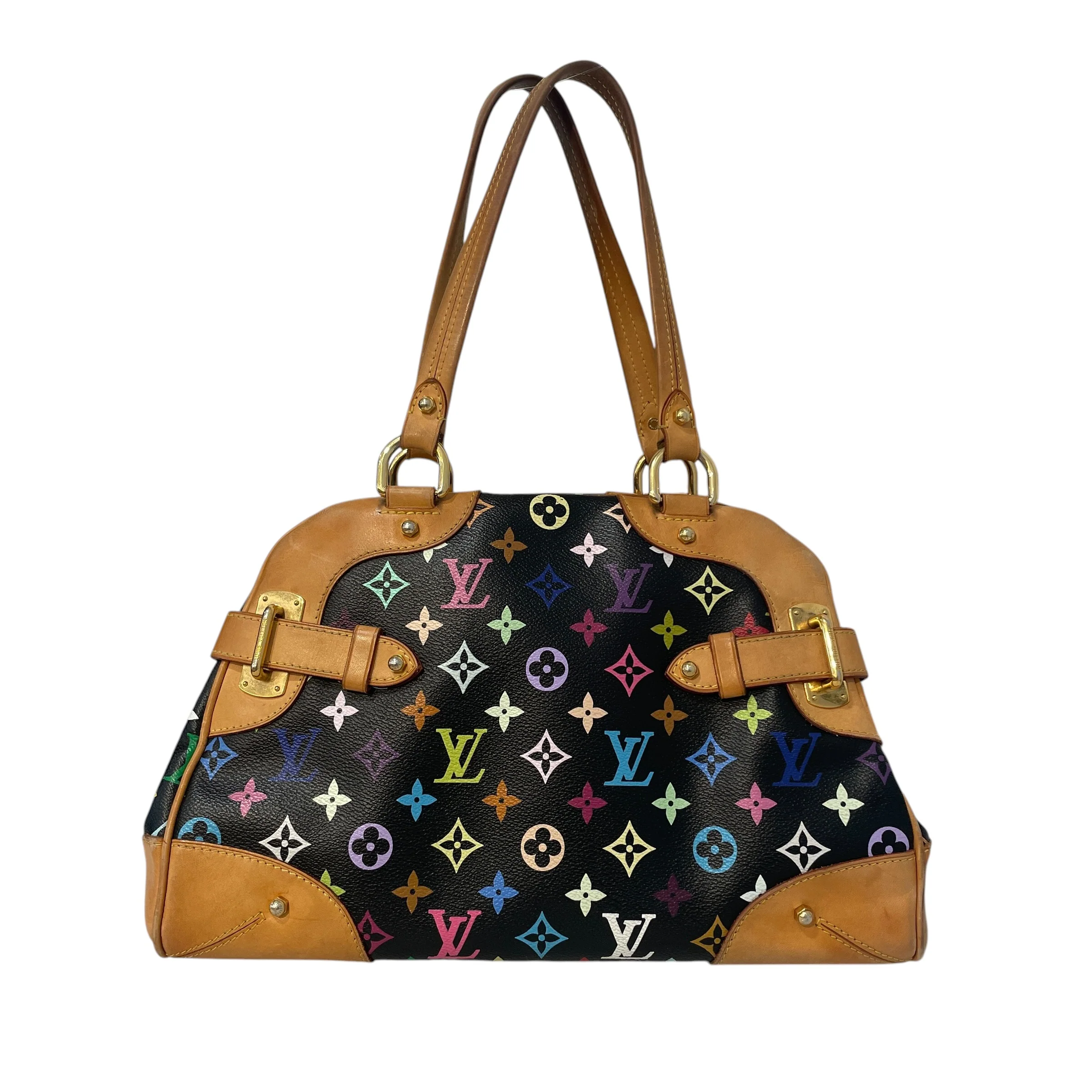 LOUIS VUITTON/Hand Bag/Monogram/Leather/BLK/Claudia Multicolor