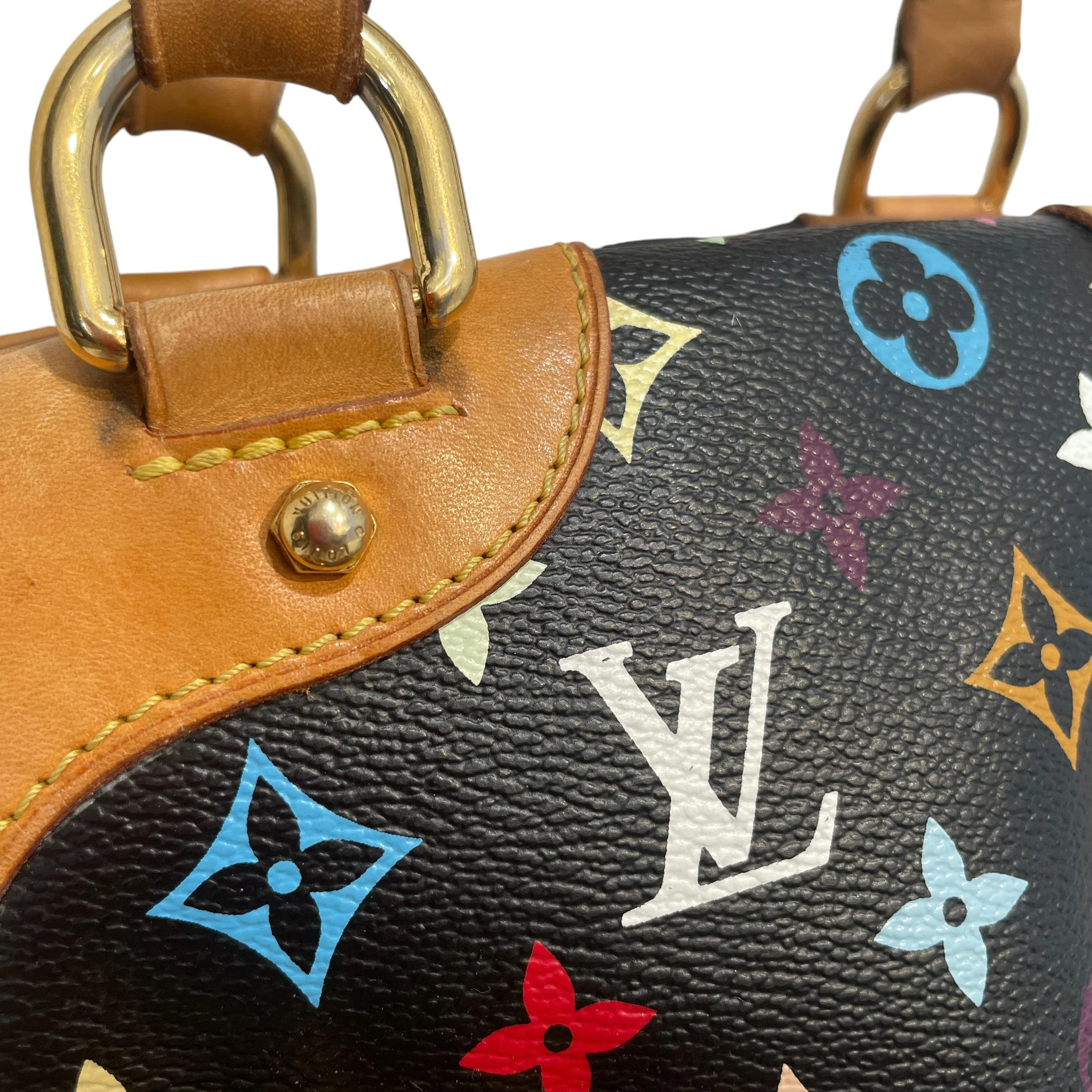 LOUIS VUITTON/Hand Bag/Monogram/Leather/BLK/Claudia Multicolor