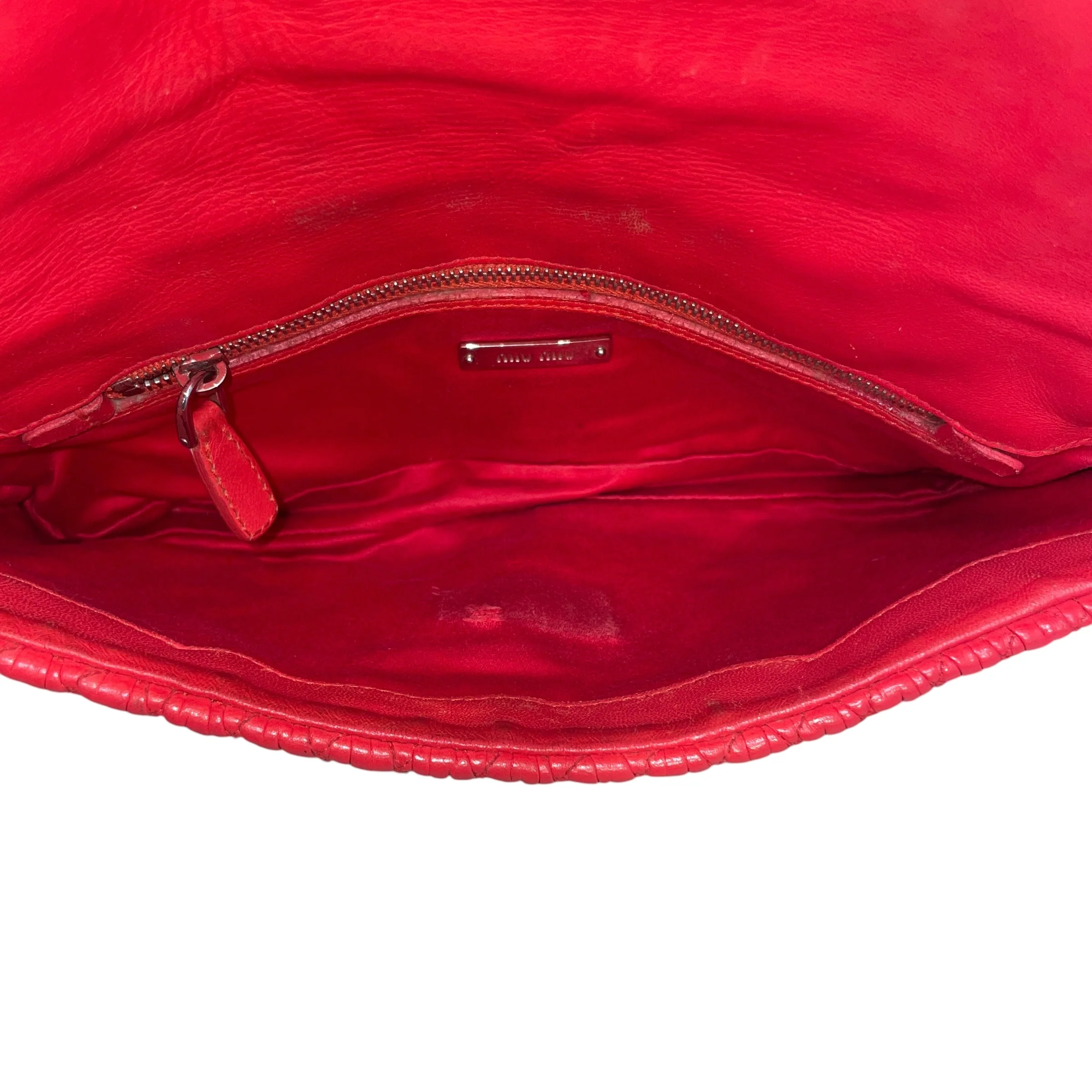 MIU MIU/Hand Bag/Leather/RED/Crystal Cloque