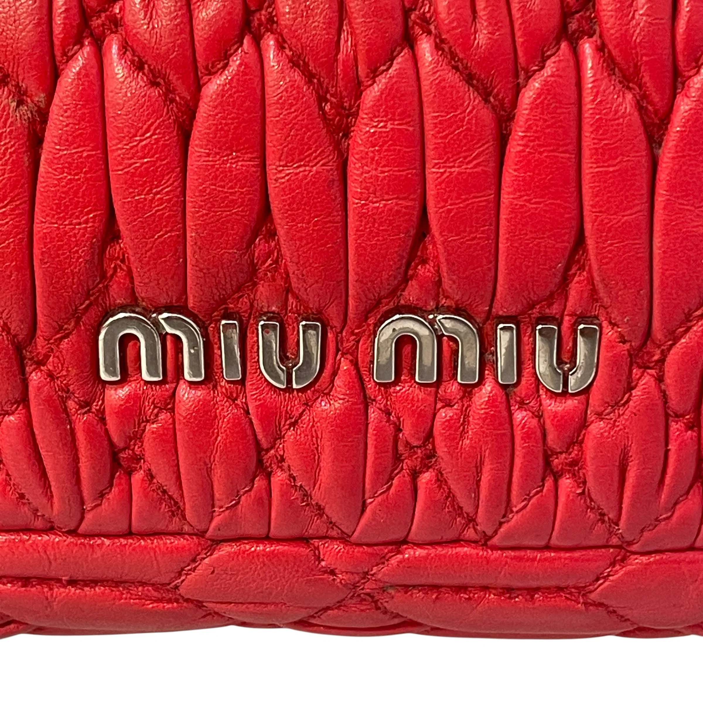 MIU MIU/Hand Bag/Leather/RED/Crystal Cloque