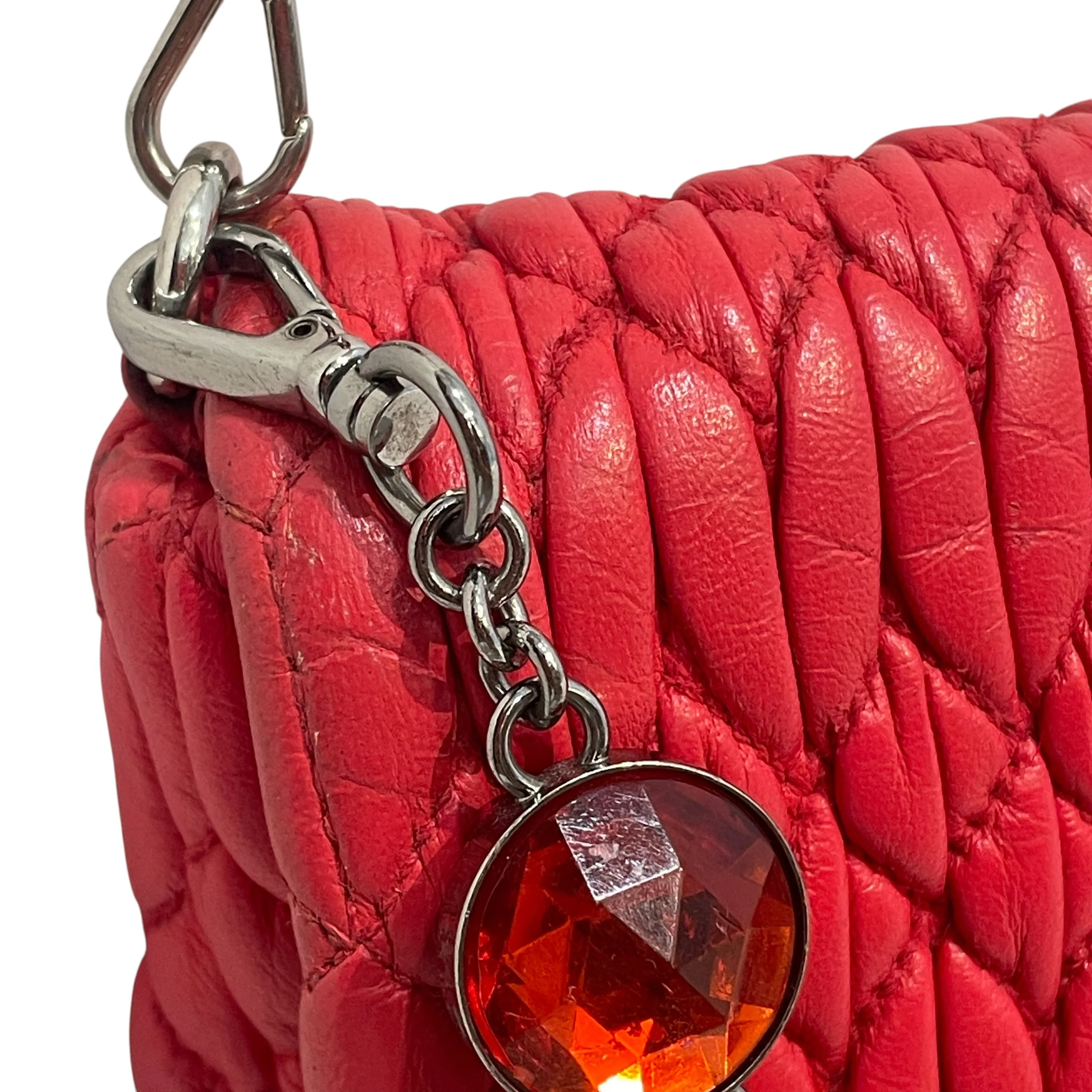 MIU MIU/Hand Bag/Leather/RED/Crystal Cloque