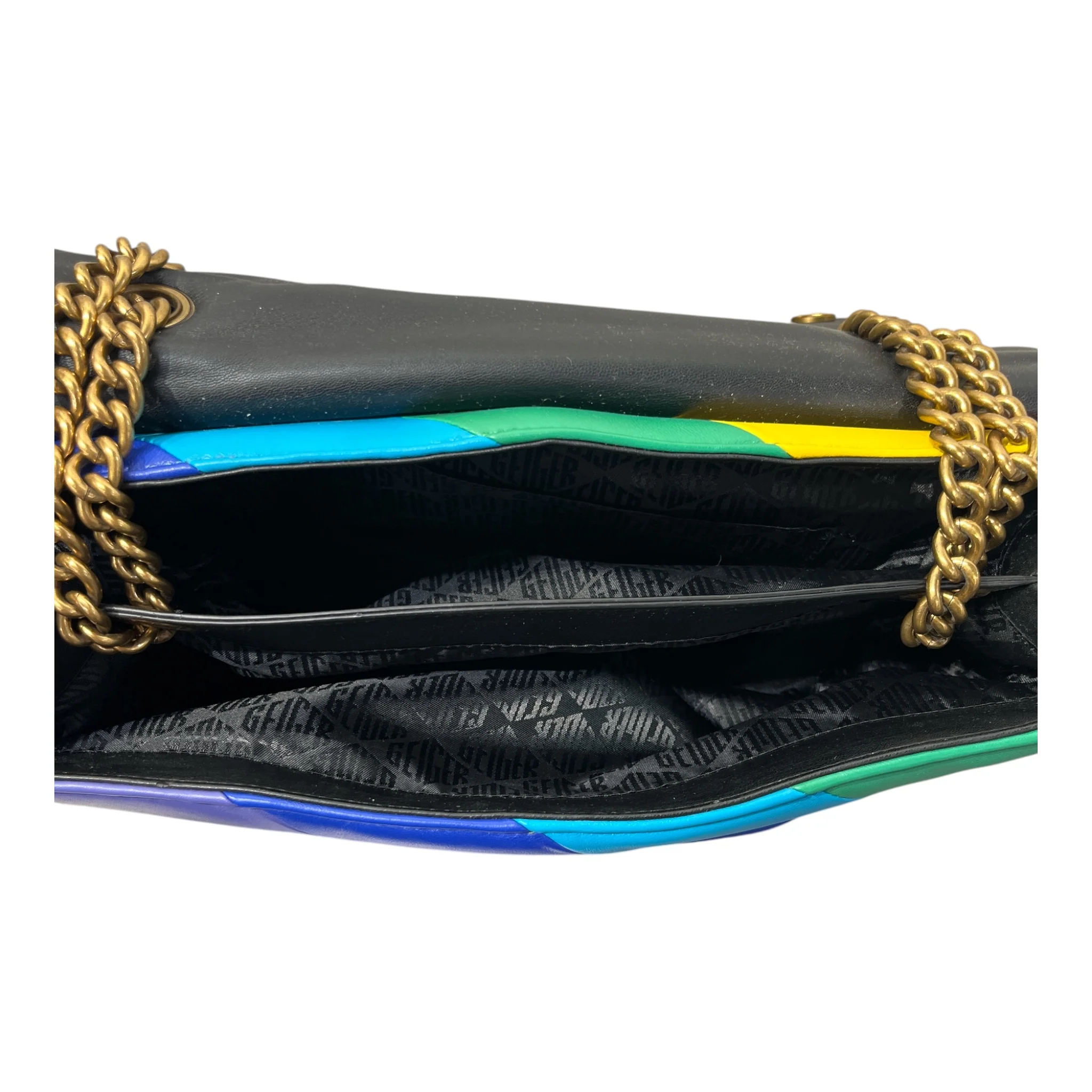 Kurt Geiger/Cross Body Bag/Stripe/Leather/MLT/RAINBOW-KENSINGTON