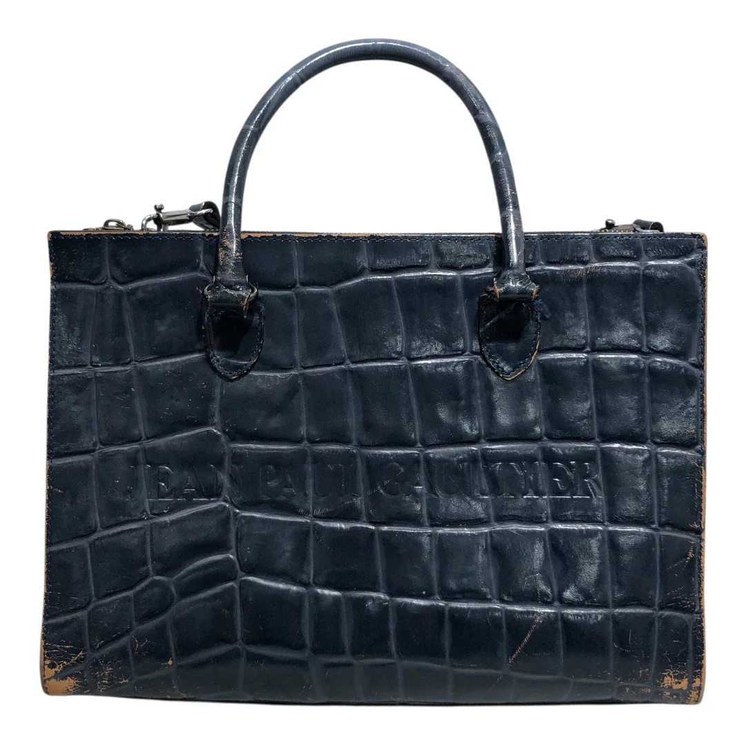 Jean Paul Gaultier/Hand Bag/Leather/NVY/Croc-Embossed