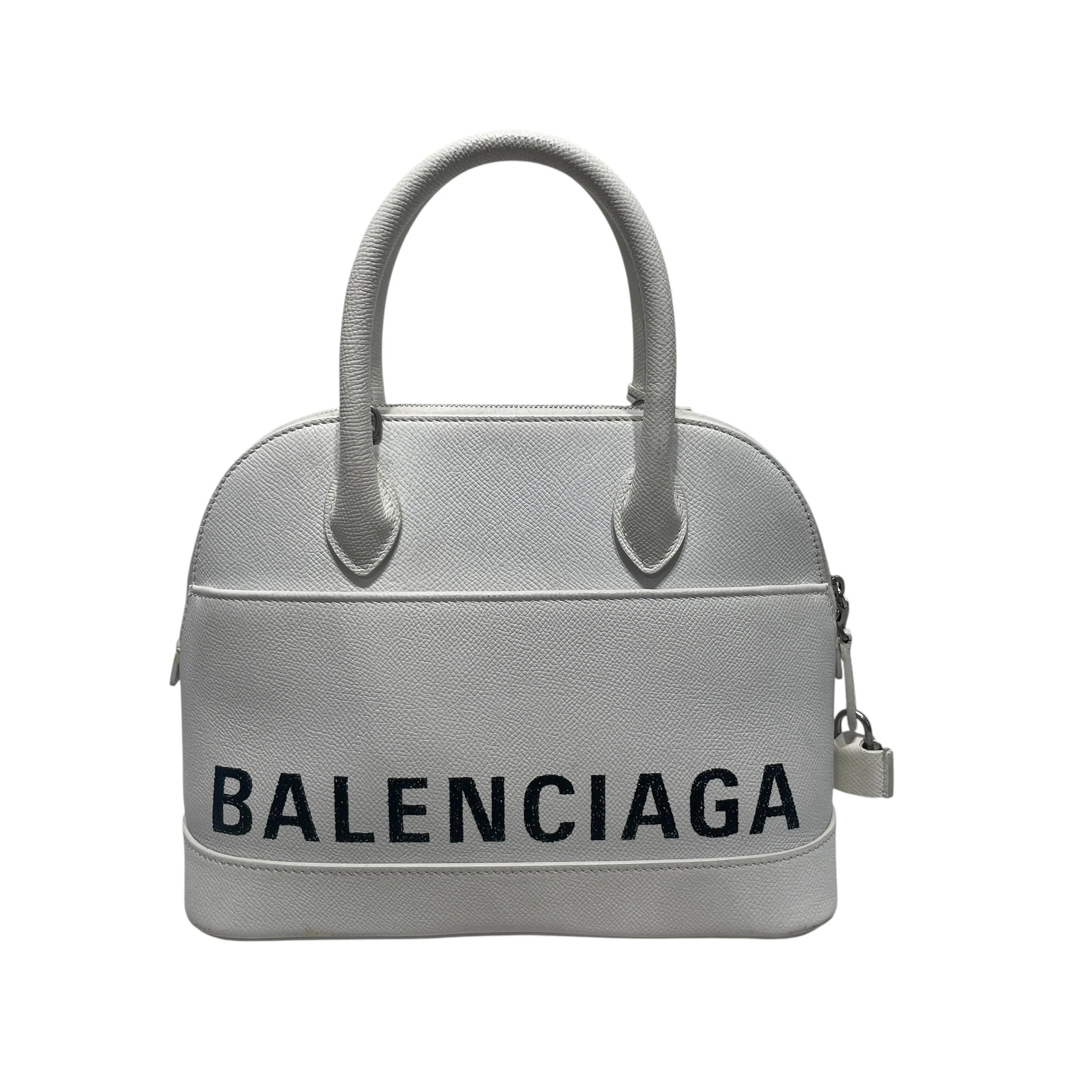 BALENCIAGA/Hand Bag/Leather/WHT/WHITE BALENCIAGABOLD PRINT