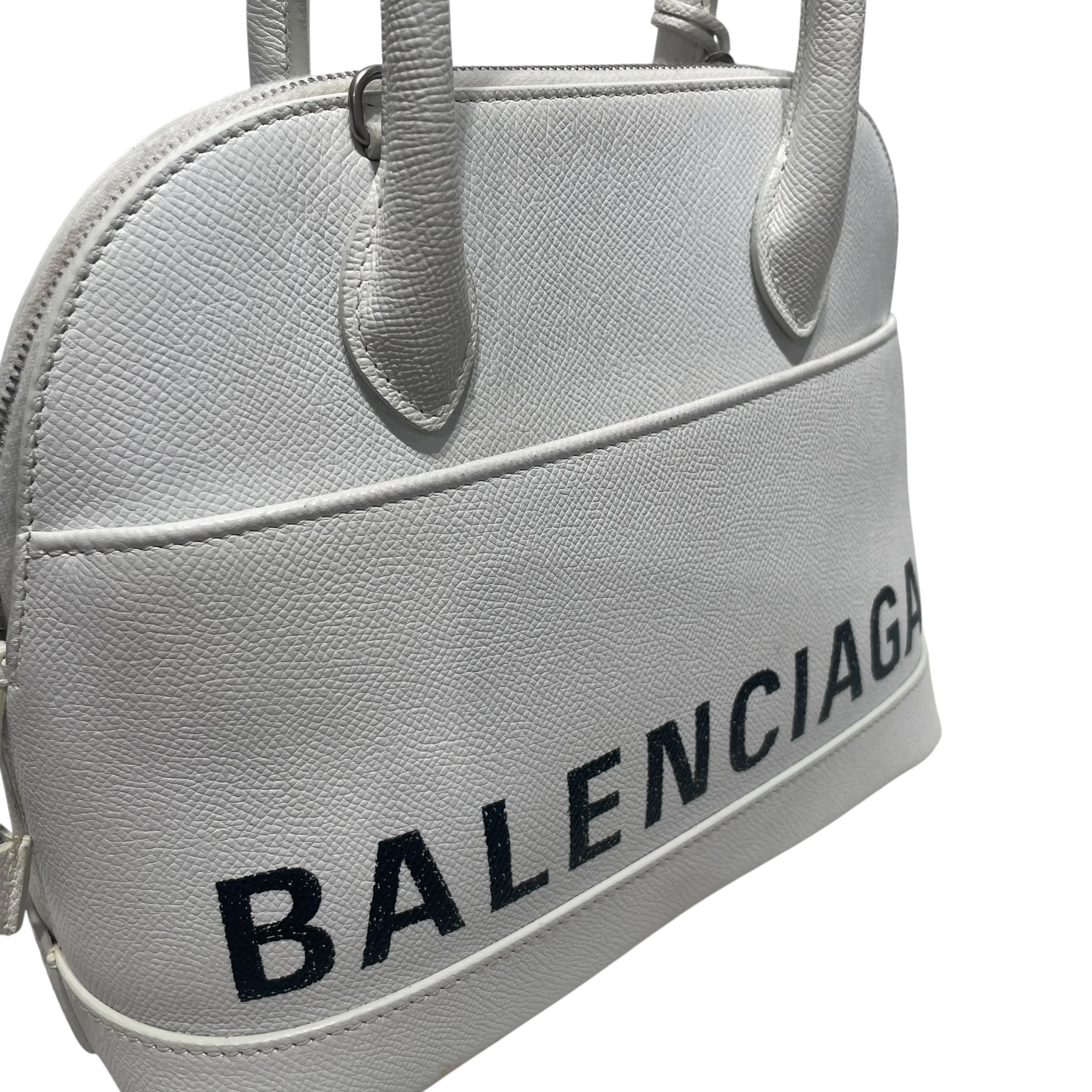 BALENCIAGA/Hand Bag/Leather/WHT/WHITE BALENCIAGABOLD PRINT