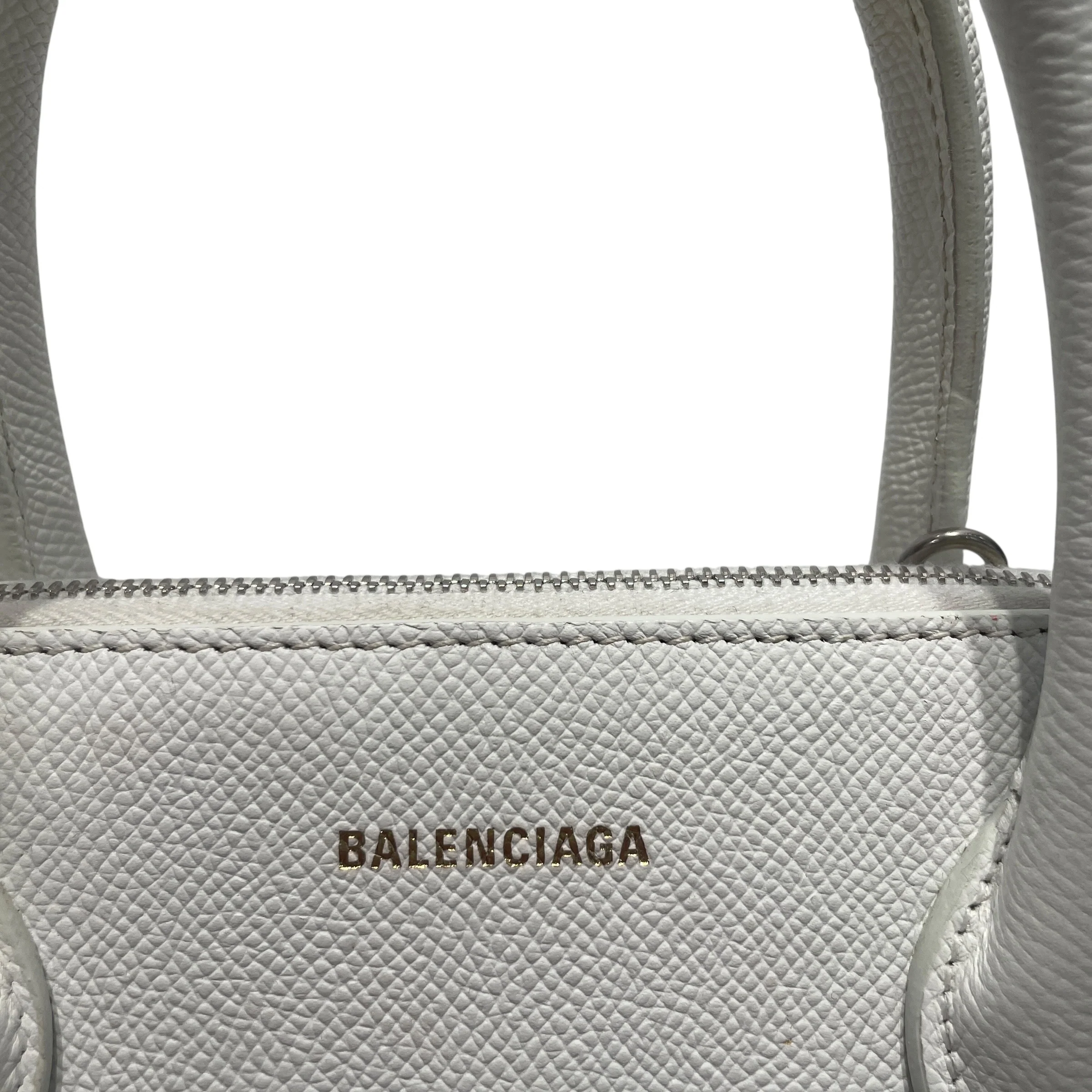 BALENCIAGA/Hand Bag/Leather/WHT/WHITE BALENCIAGABOLD PRINT
