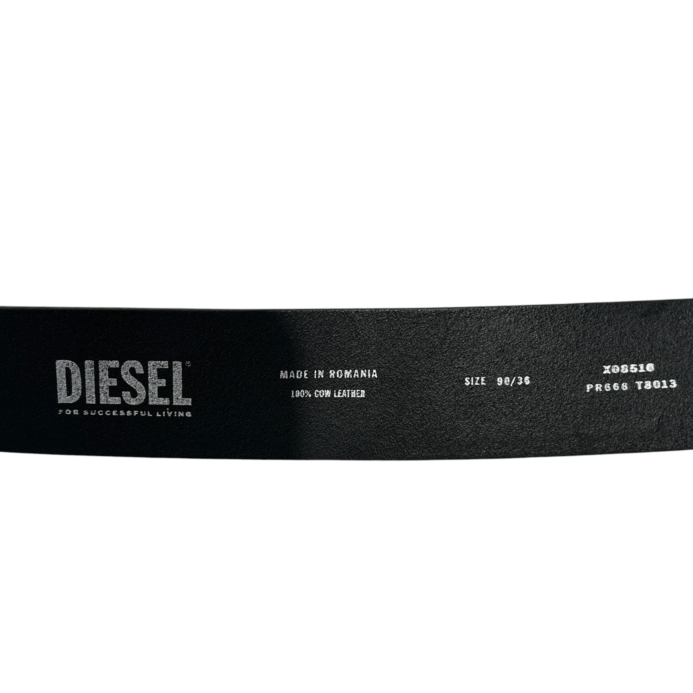 DIESEL/Belt/Leather/BLK/SILVER LOGO BUCKLE