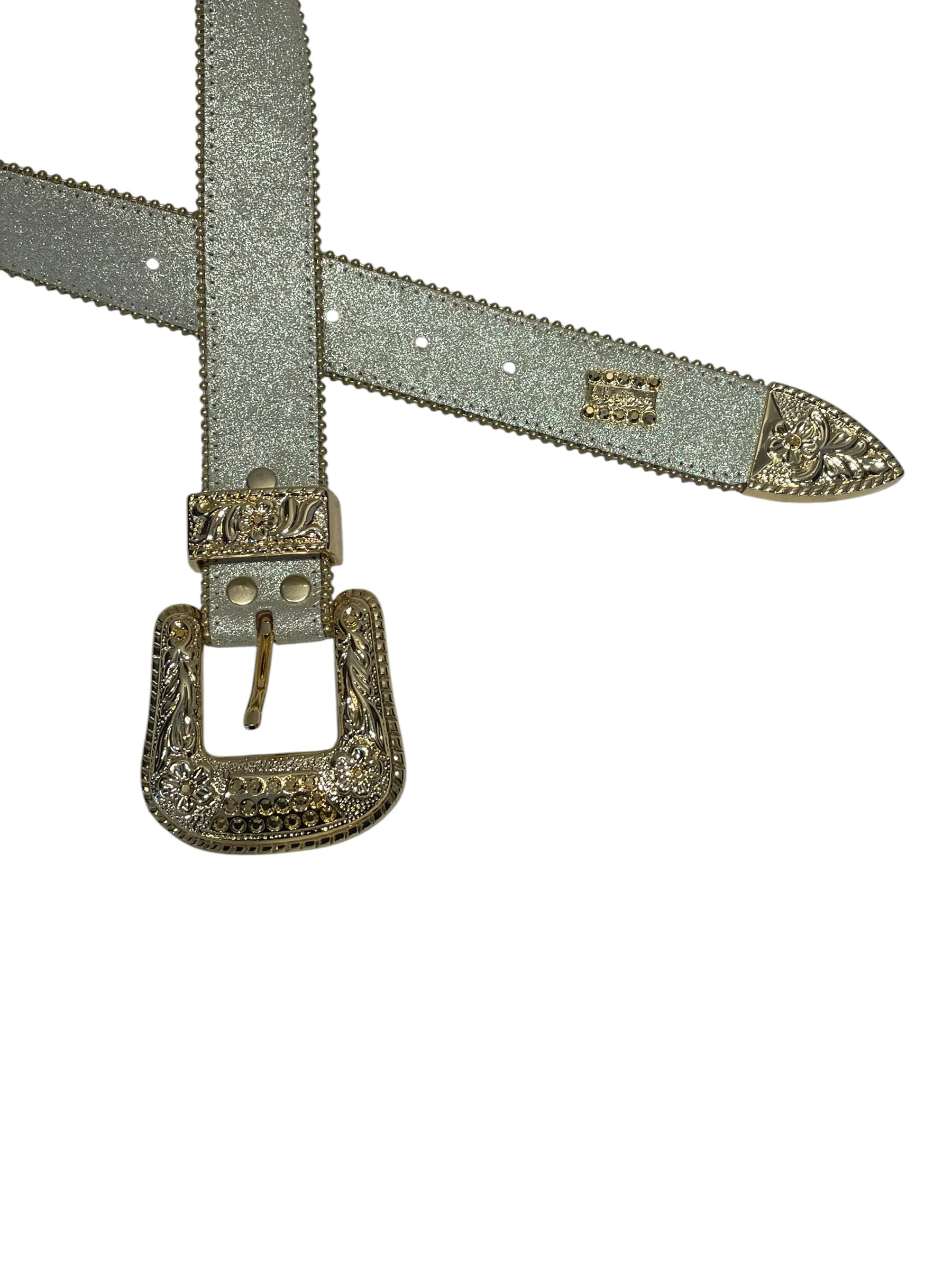 b.b.simon/Belt/Leather/GLD/GOLD PLEATED STUD