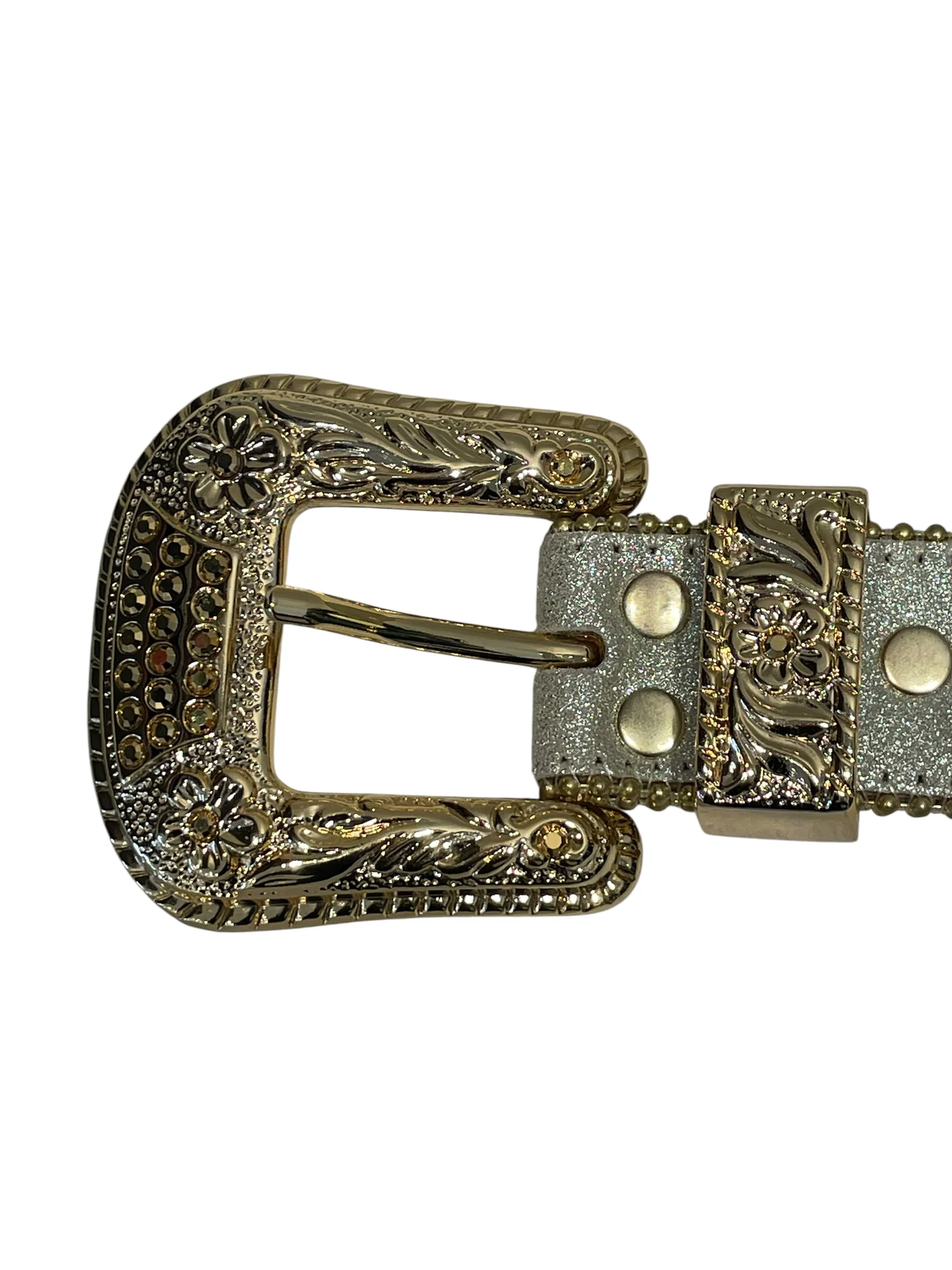 b.b.simon/Belt/Leather/GLD/GOLD PLEATED STUD