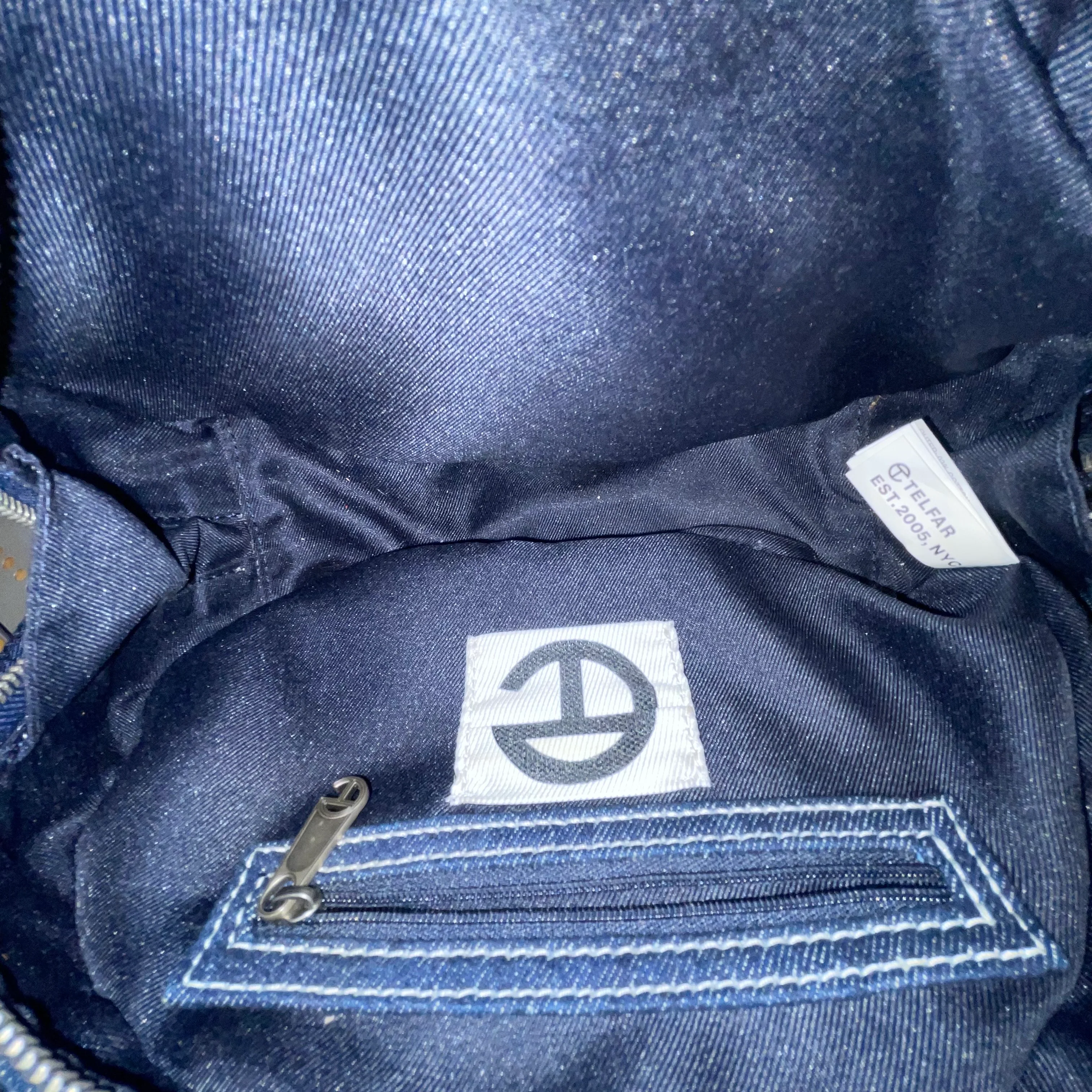 Telfar/Clutch Bag/Denim/IDG/brw tag/4 t studs bottom