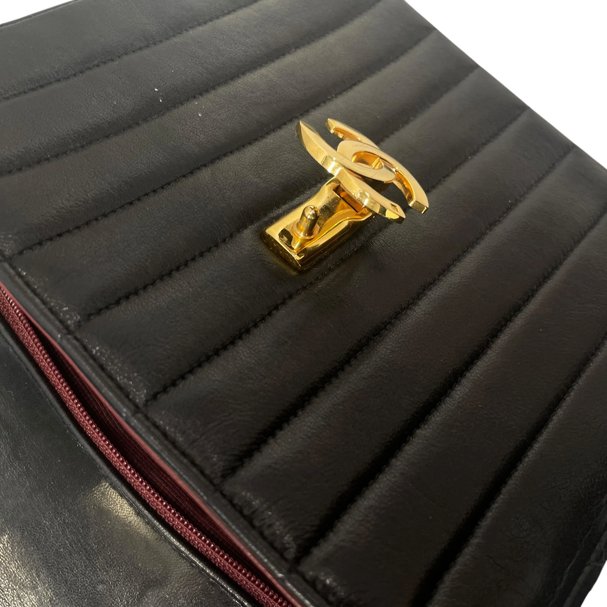 CHANEL/Hand Bag/Leather/BLK/coco handle/ gld CC