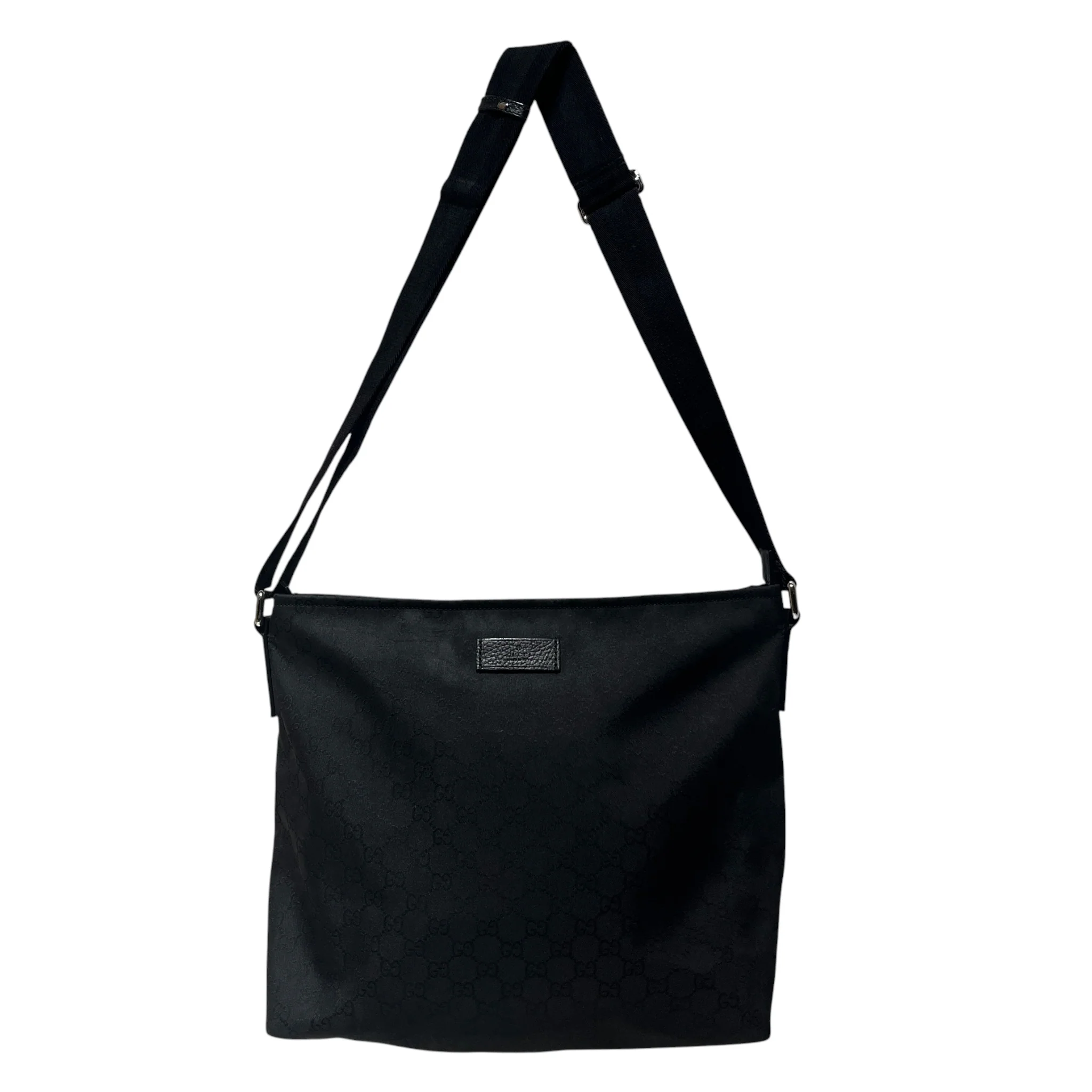 GUCCI/Bag/Nylon/BLK/Nylon Top Zip Messenger
