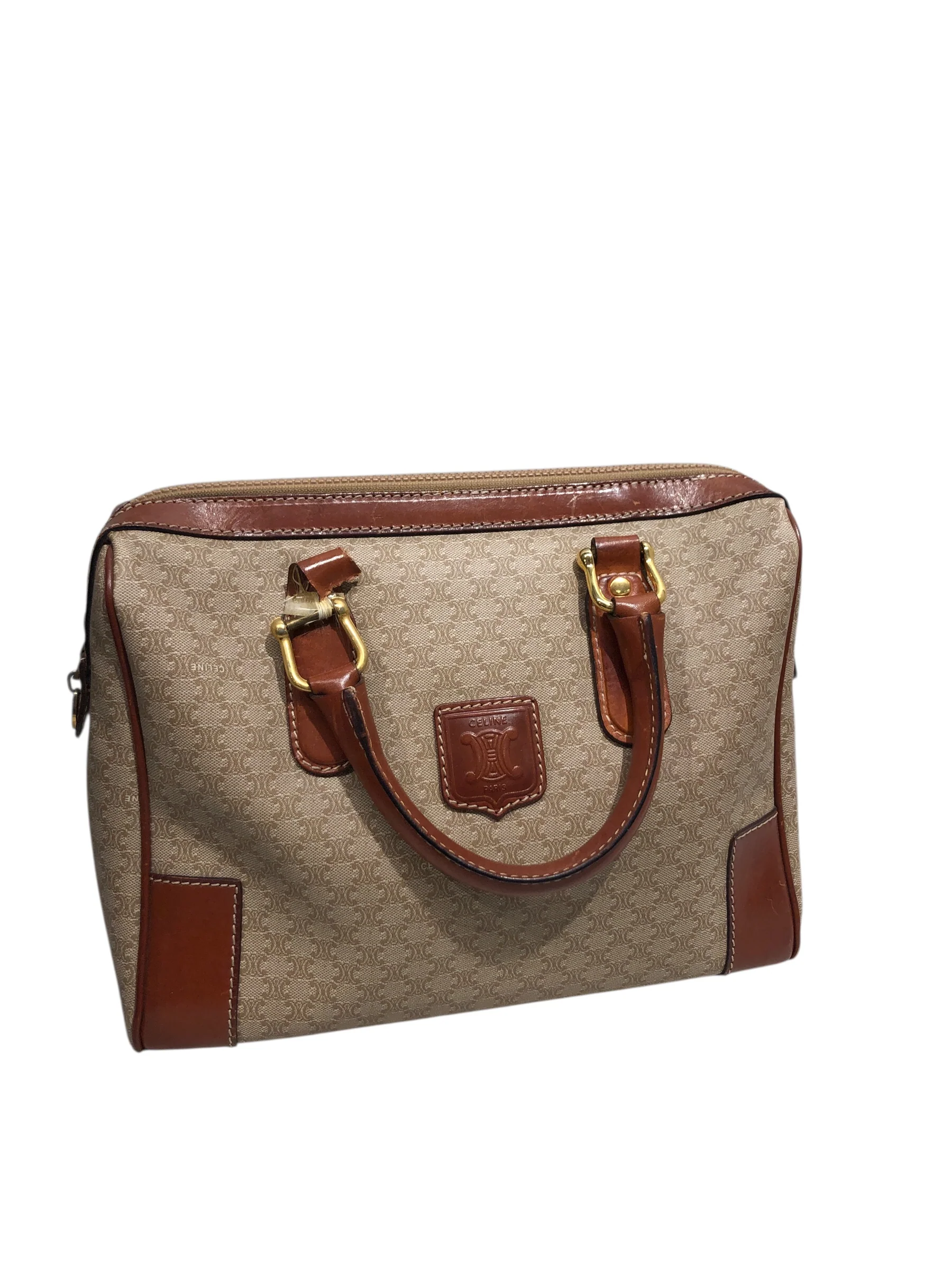 CELINE/Hand Bag/All Over Print/Leather/BEG/