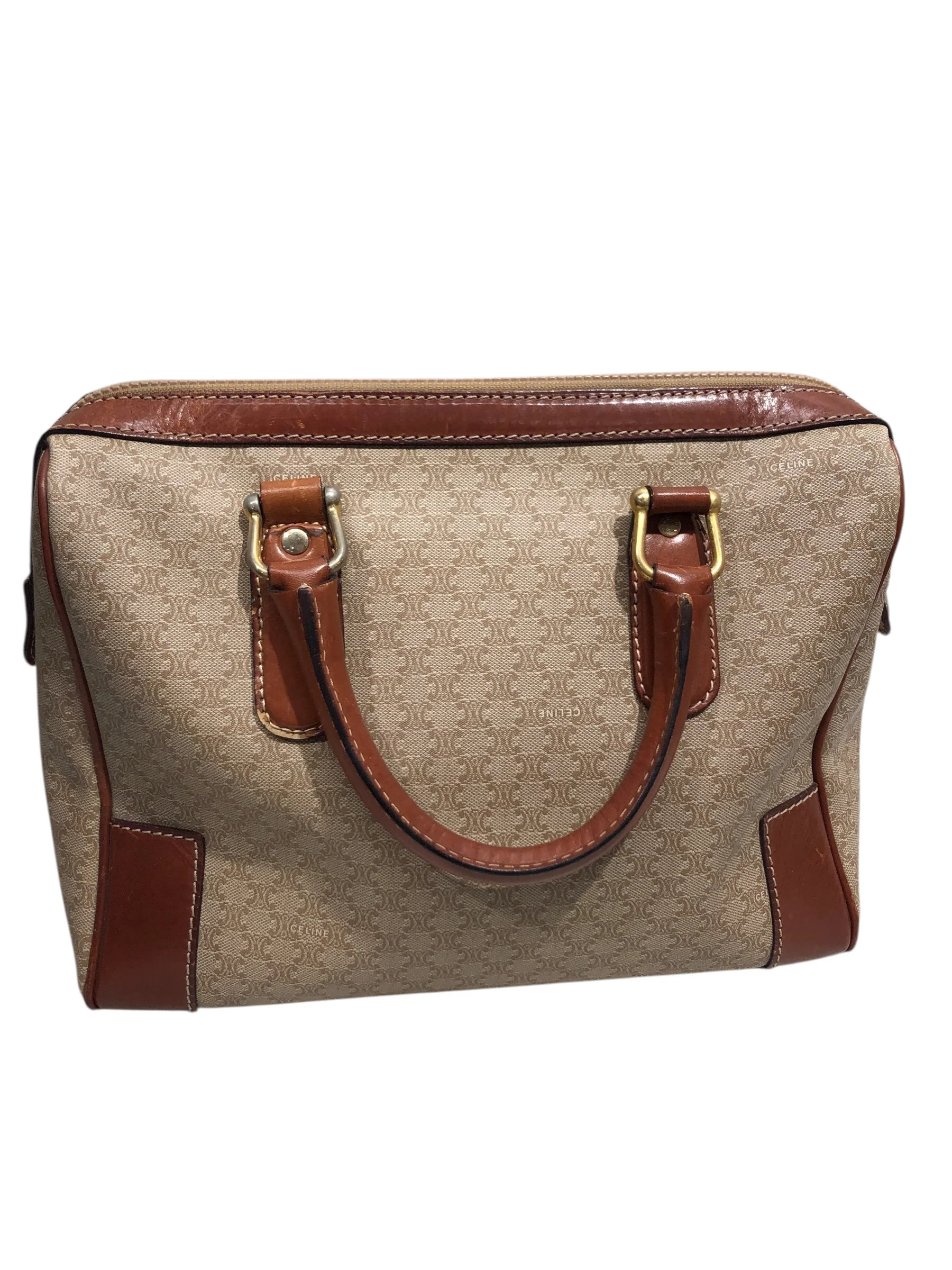 CELINE/Hand Bag/All Over Print/Leather/BEG/
