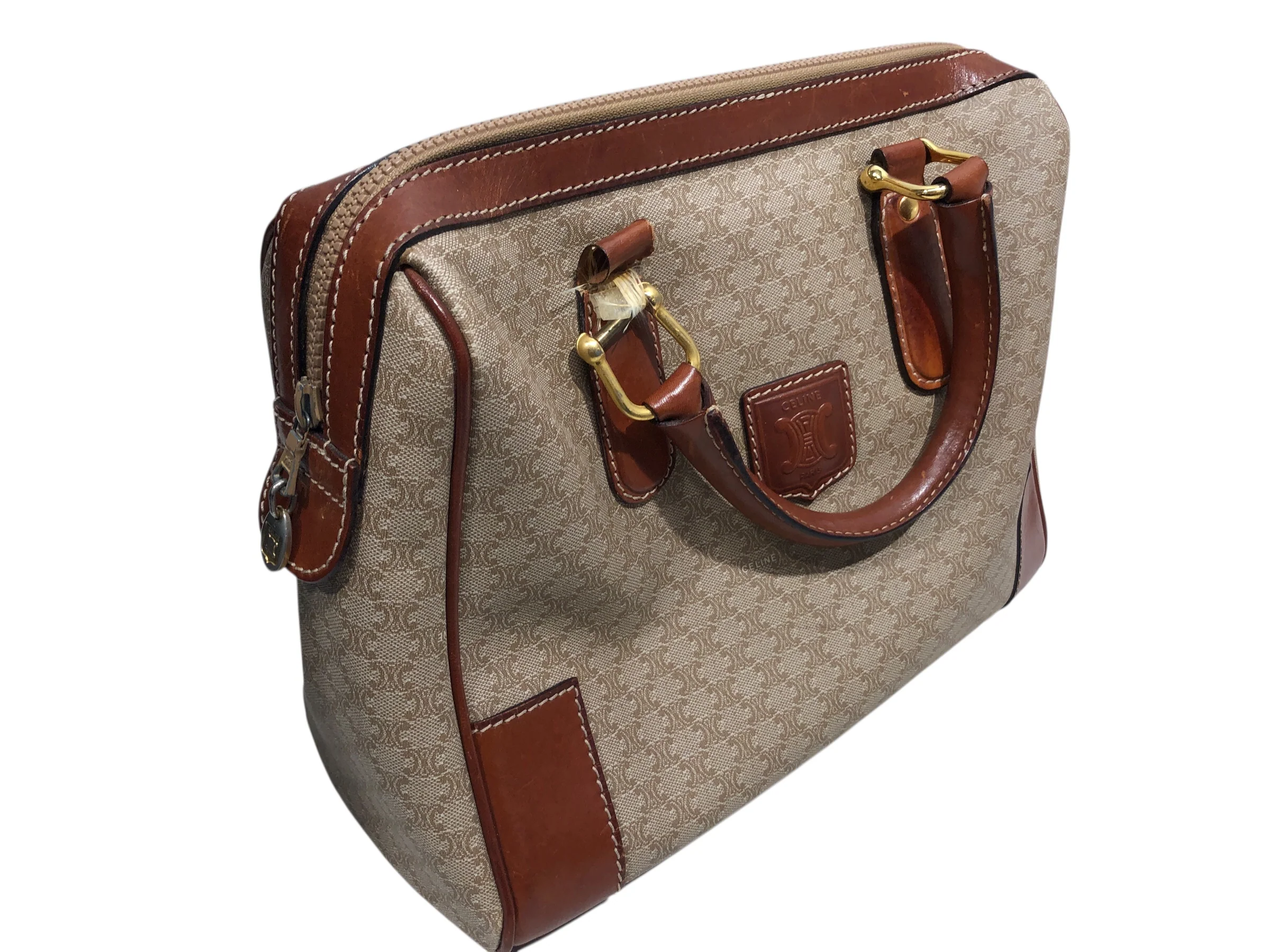 CELINE/Hand Bag/All Over Print/Leather/BEG/