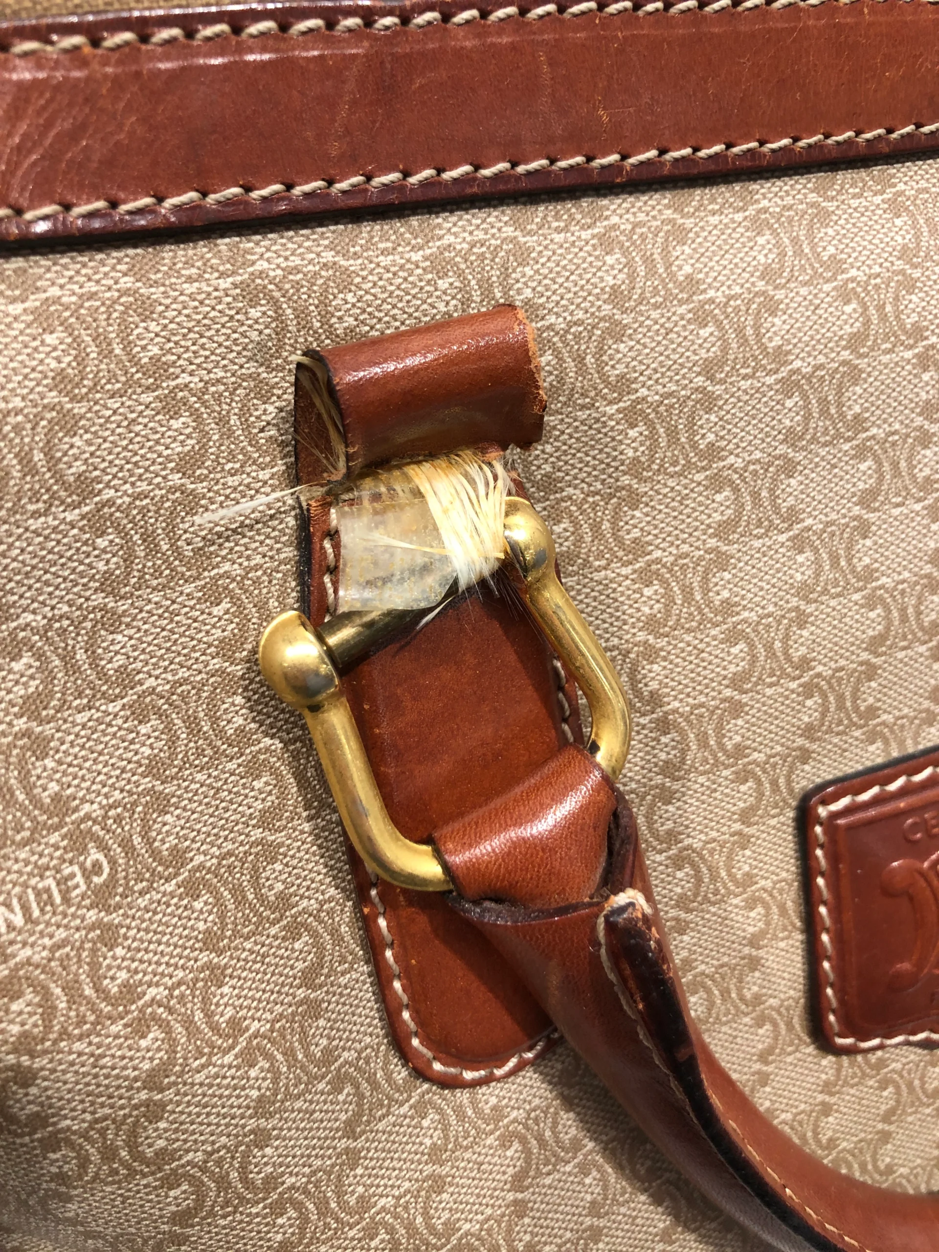 CELINE/Hand Bag/All Over Print/Leather/BEG/