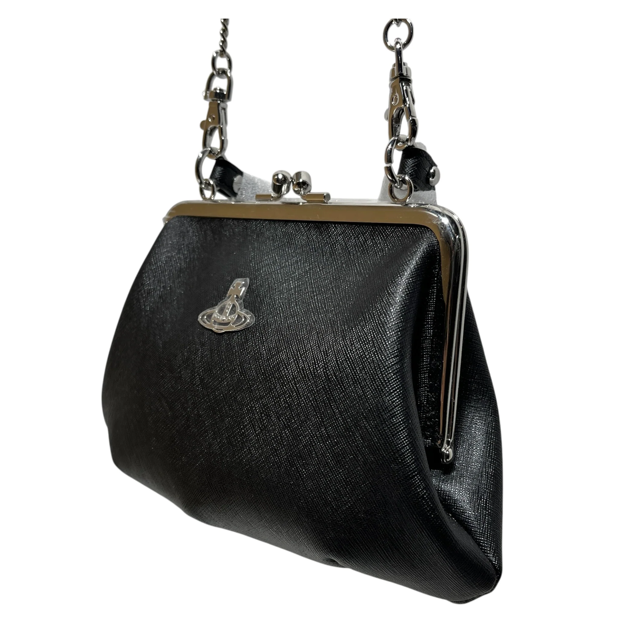 Vivienne Westwood/Cross Body Bag/Leather/BLK/new with wrapping