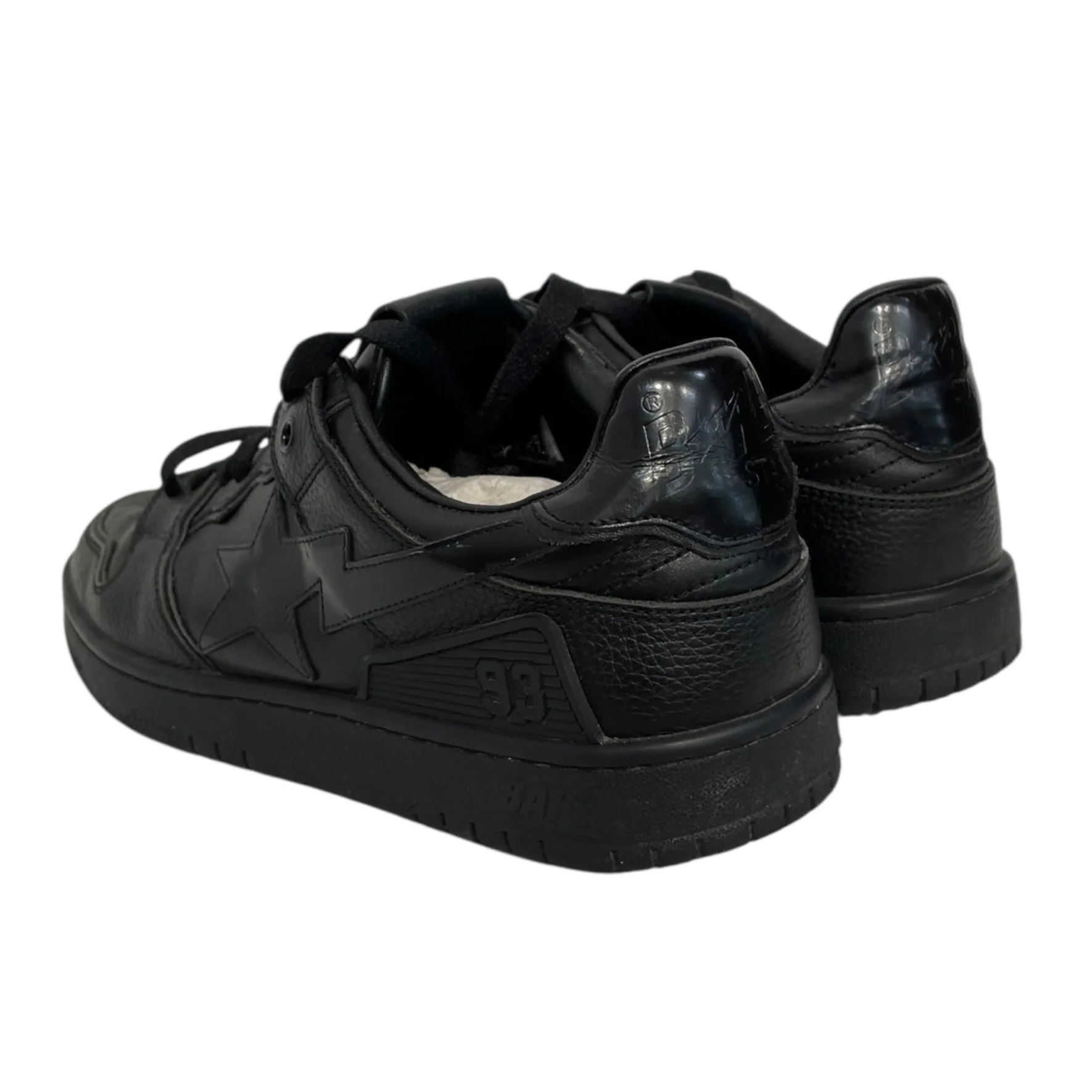 BAPE STA!/Low-Sneakers/US 9.5/Leather/BLK/bape sta black