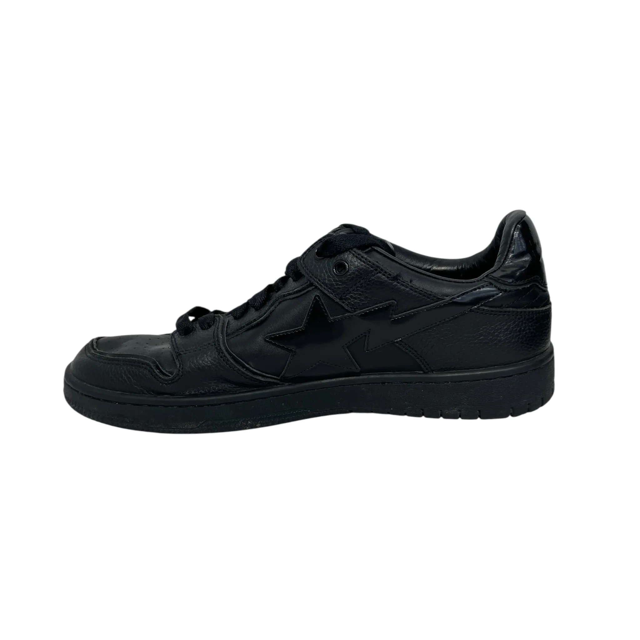 BAPE STA!/Low-Sneakers/US 9.5/Leather/BLK/bape sta black