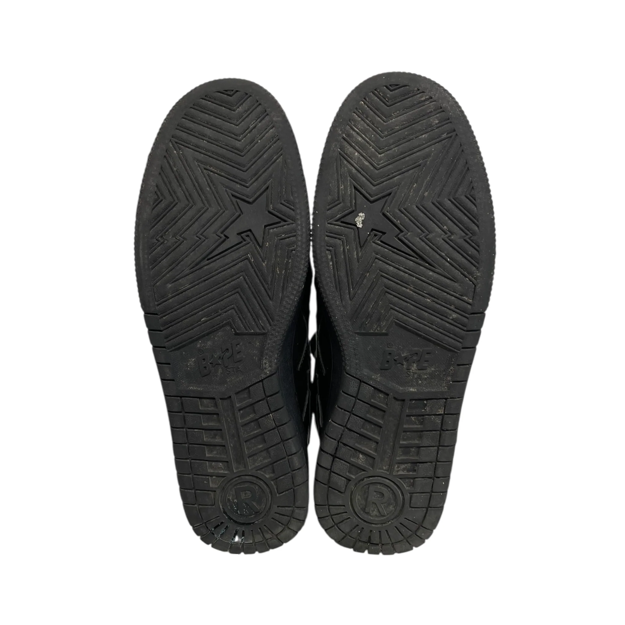BAPE STA!/Low-Sneakers/US 9.5/Leather/BLK/bape sta black