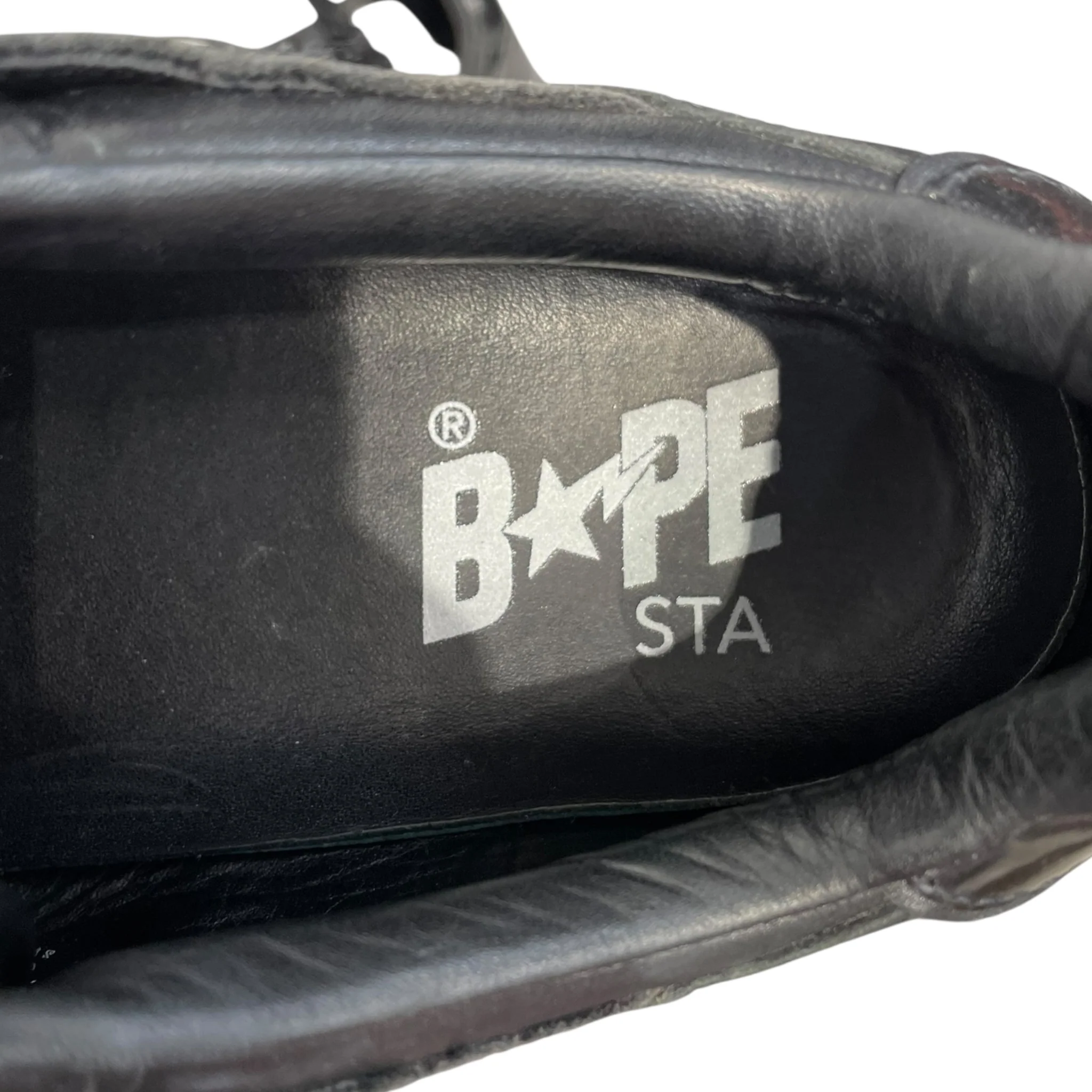 BAPE STA!/Low-Sneakers/US 9.5/Leather/BLK/bape sta black