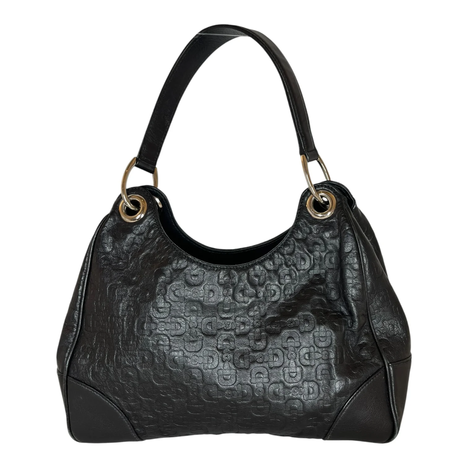 GUCCI/Hand Bag/All Over Print/Leather/BLK/HORSEBIT PATTERN