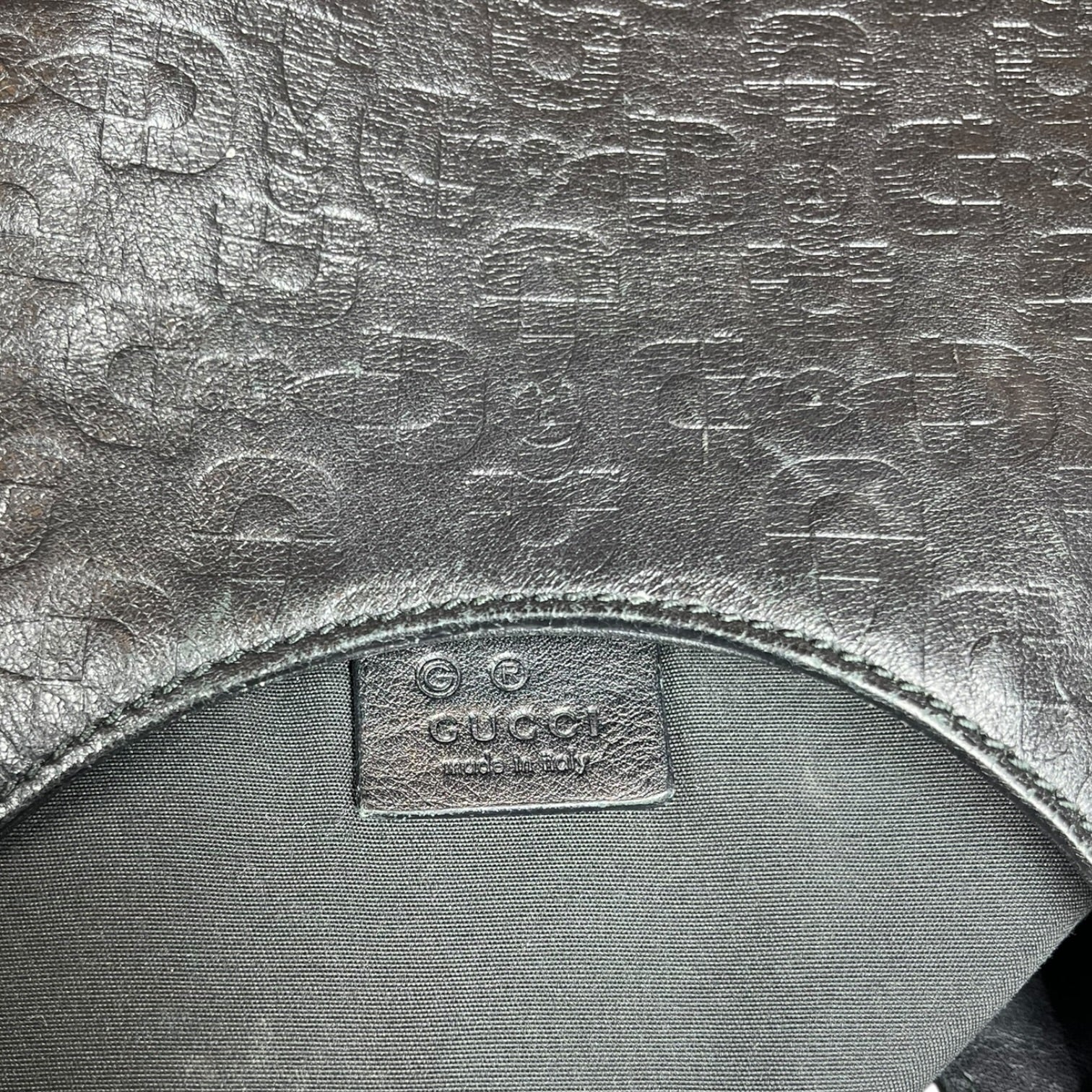 GUCCI/Hand Bag/All Over Print/Leather/BLK/HORSEBIT PATTERN