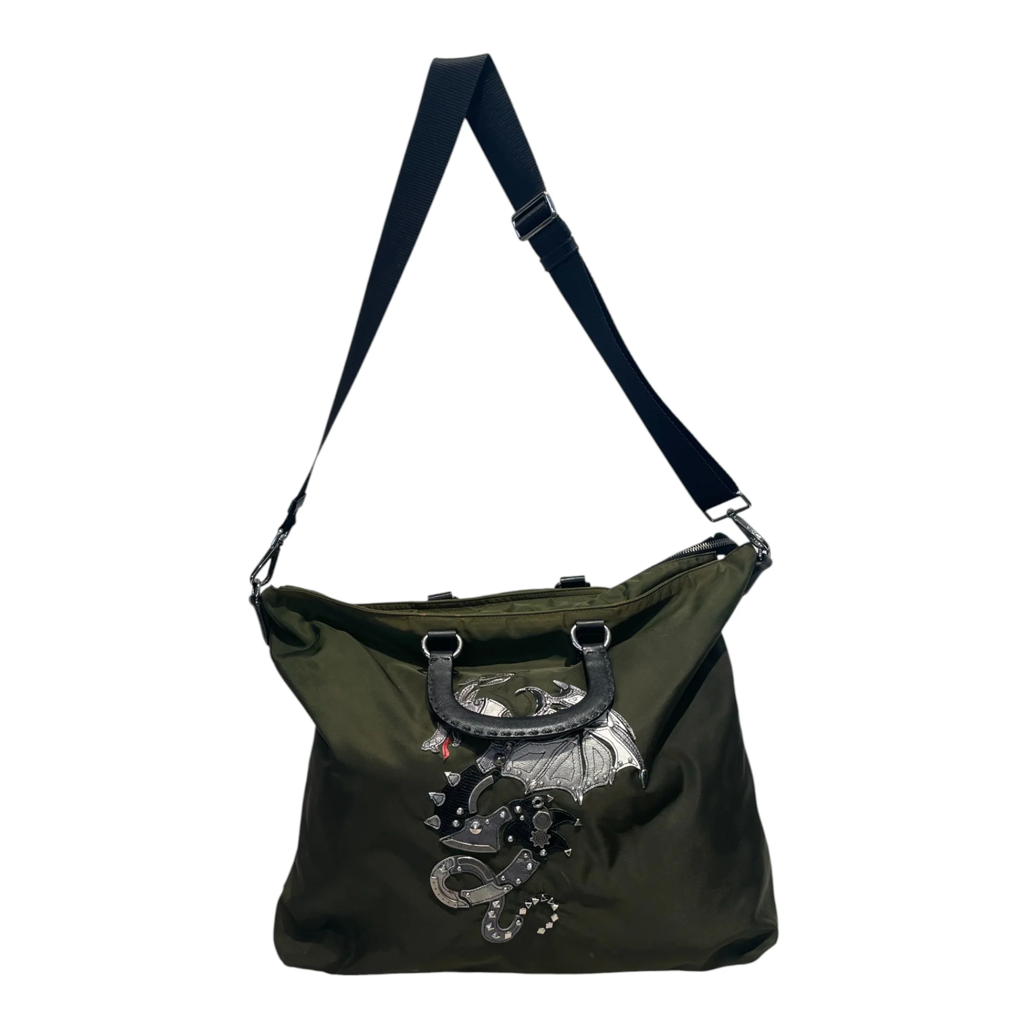 PRADA/Tote Bag/Animal Pattern/Nylon/GRN/2010 TESSUTO NYLON TOTE