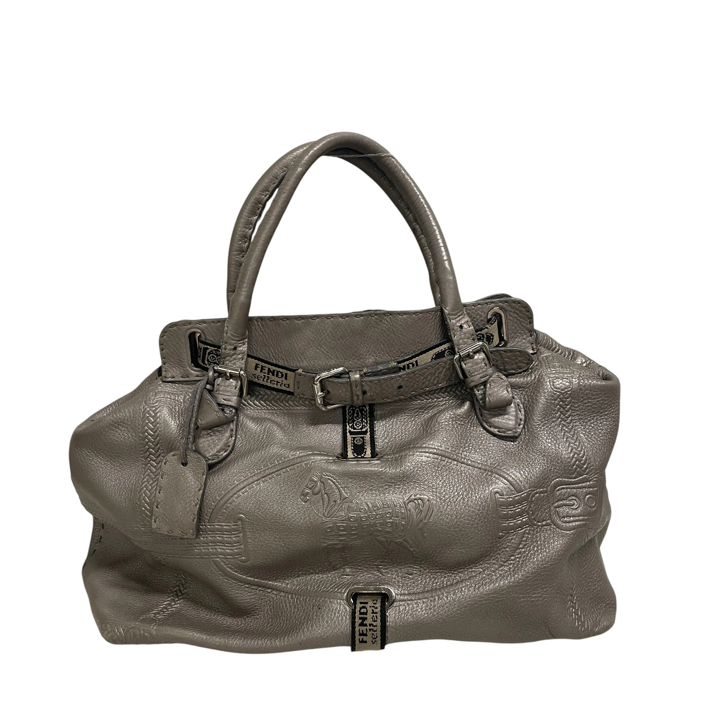 FENDI/Bag/Leather/SLV/LARGE SELLERIA VILLA TOTE