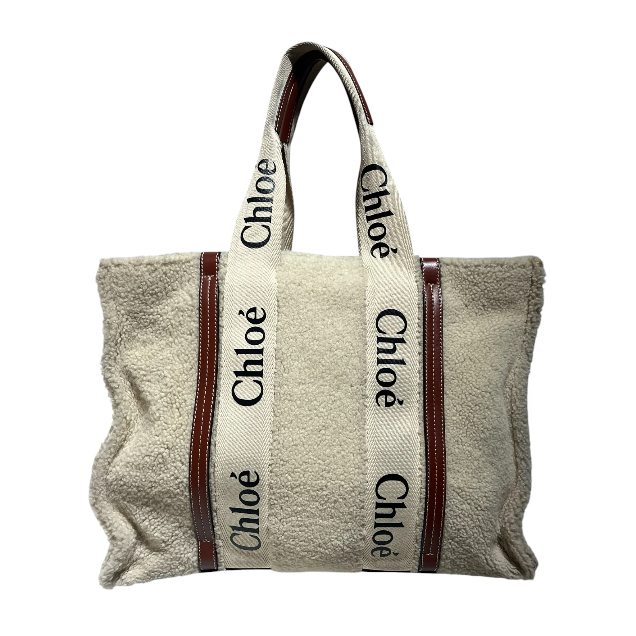 Chloe/Tote Bag/Wool/CRM/woody