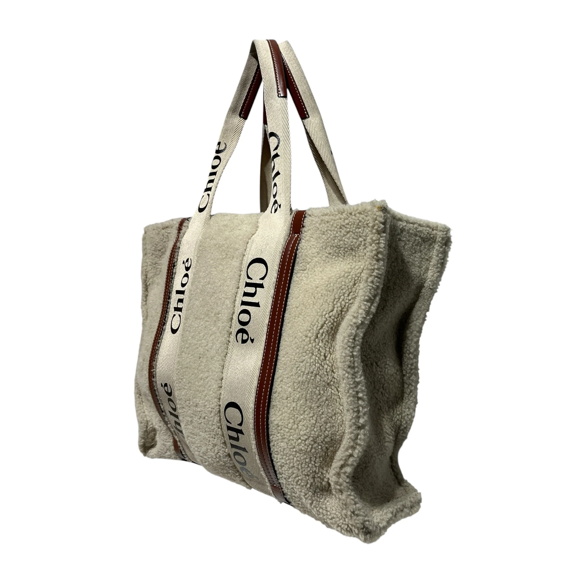 Chloe/Tote Bag/Wool/CRM/woody