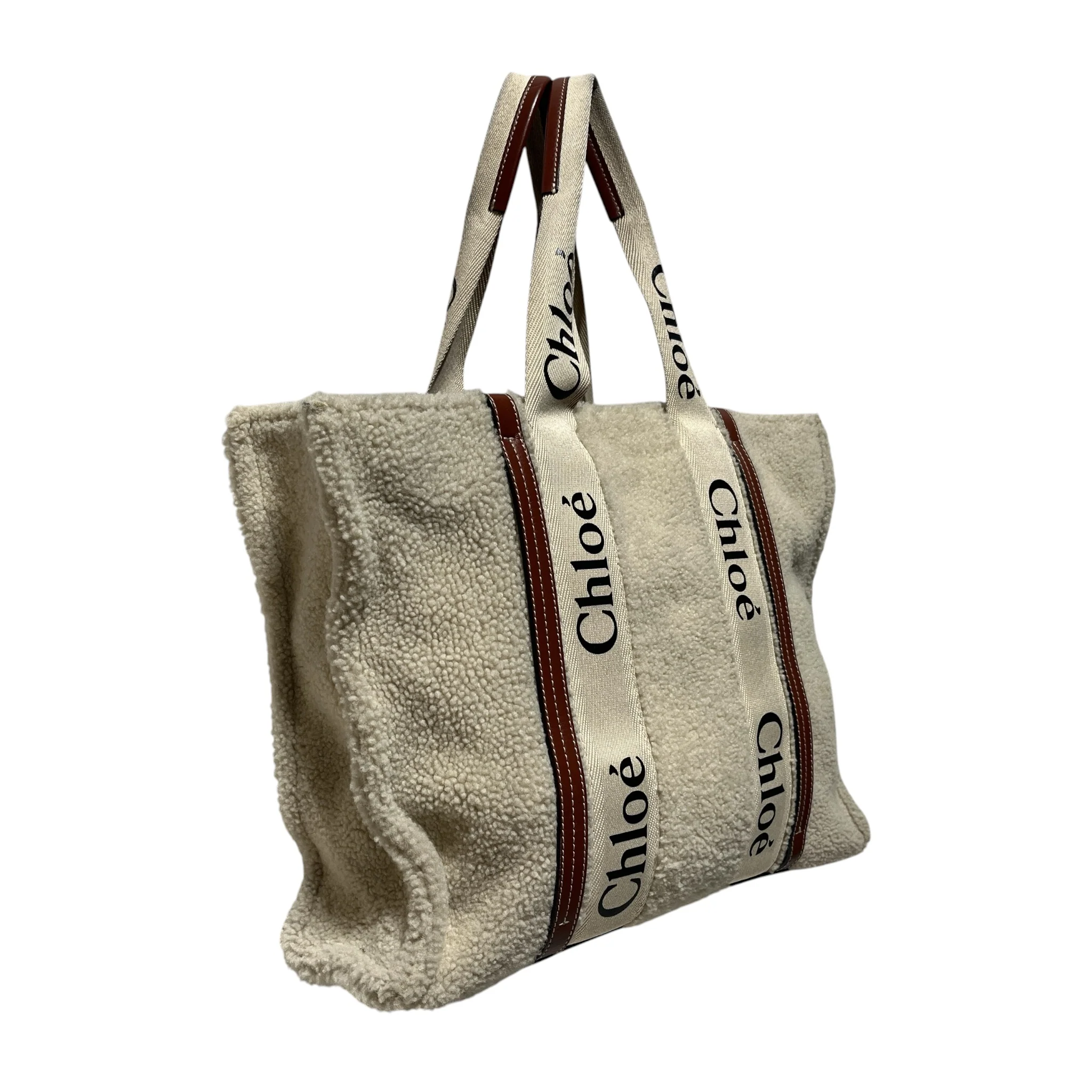 Chloe/Tote Bag/Wool/CRM/woody
