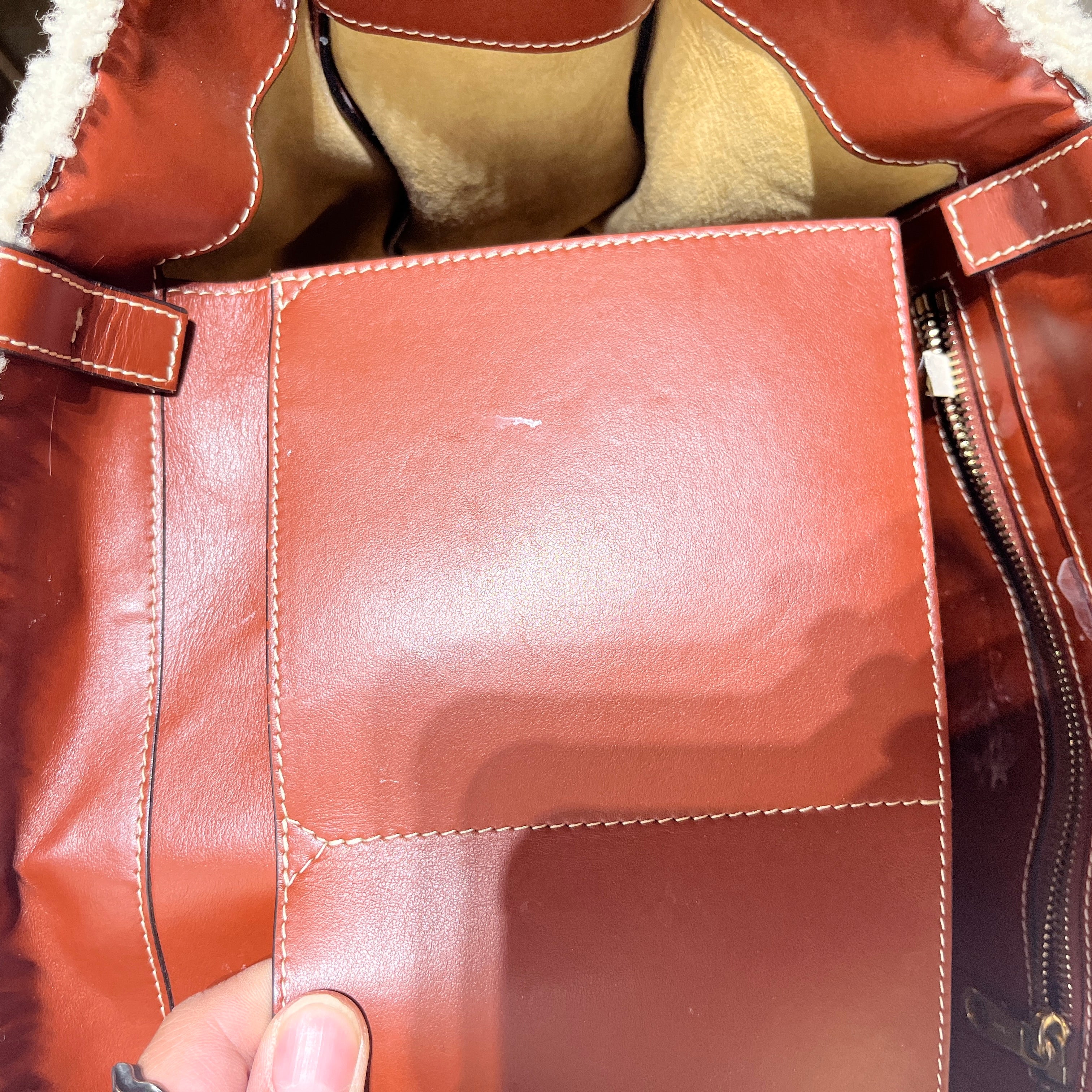 Chloe/Tote Bag/Wool/CRM/woody