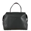 TOD'S/Hand Bag/Leather/GRY/studded red interior bag