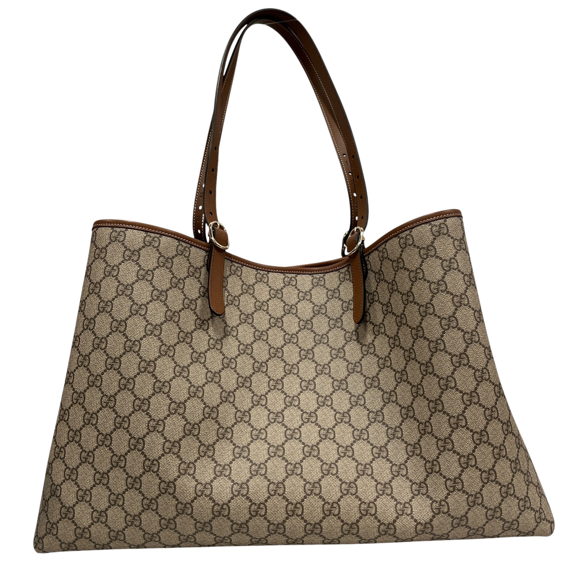 GUCCI/Tote Bag/Monogram/Cotton/BEG/GG Emblem Large Tote